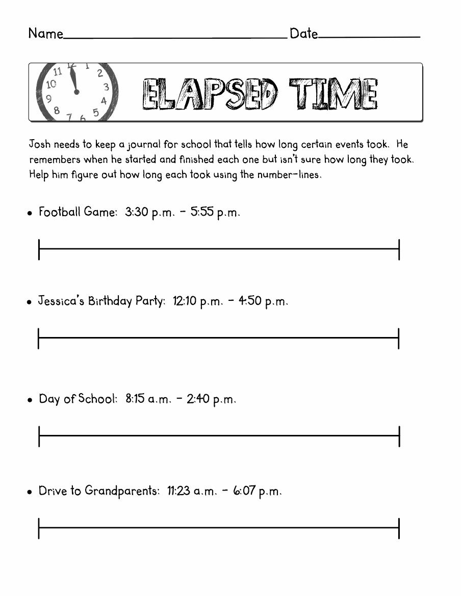 Elapsed Time Worksheets for Elapsed Time Worksheets Free Printable