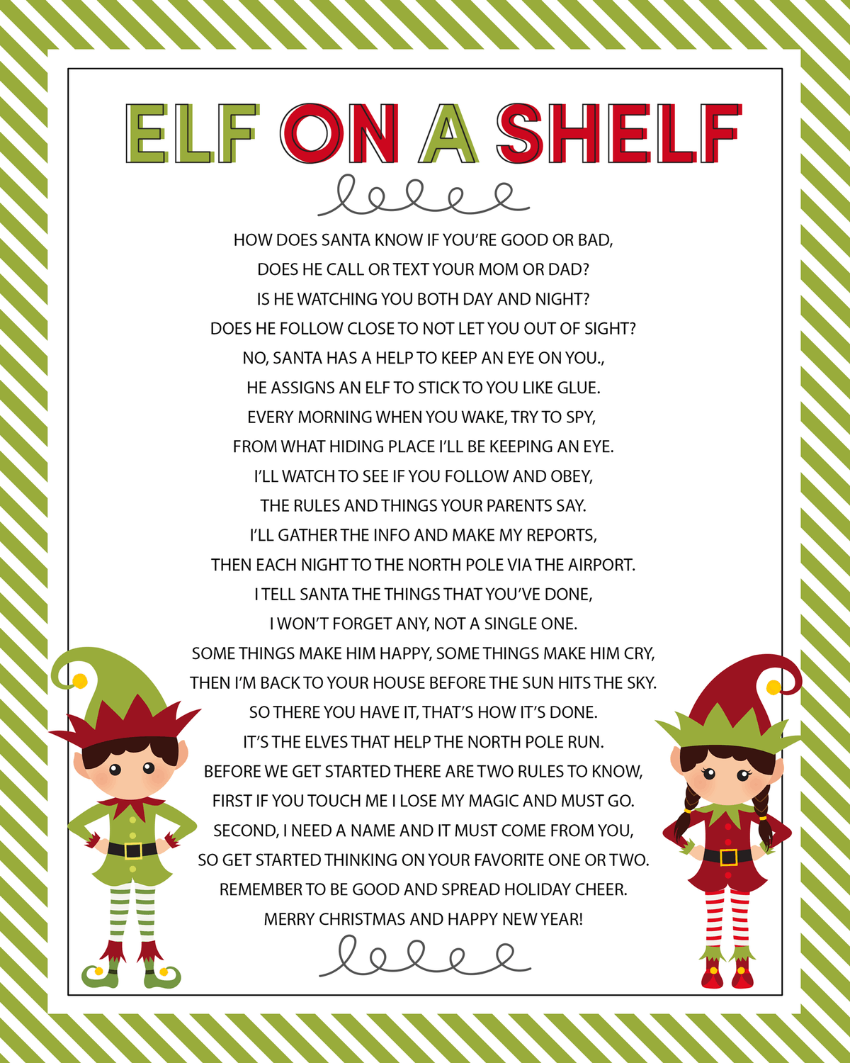 Elf On The Shelf Arrival Letter Poem – Let&amp;#039;S Diy It All – With with Free Printable Elf On The Shelf Story