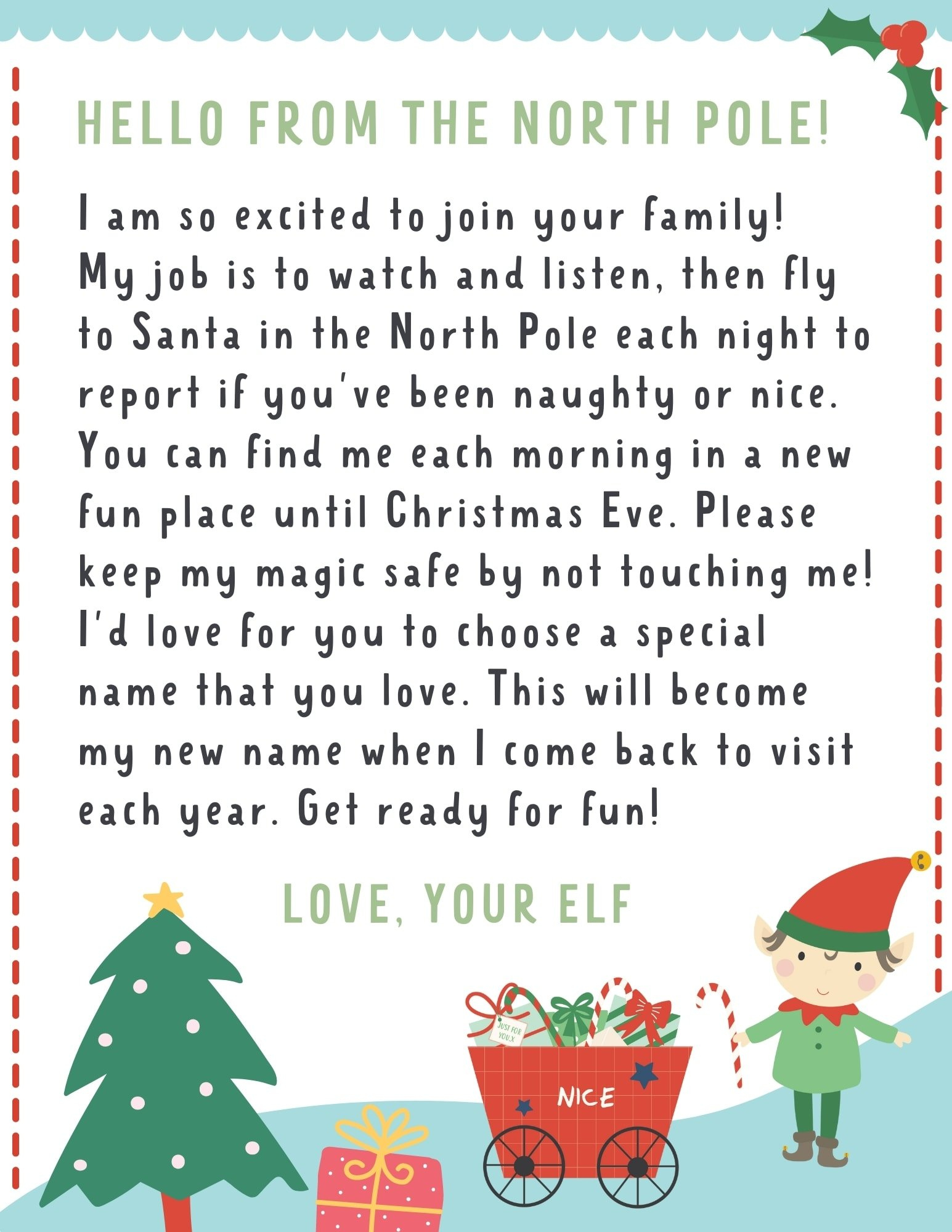 Elf On The Shelf Letter {4 Free Printables!} - Make Life Lovely with Free Printable Elf on the Shelf Letter