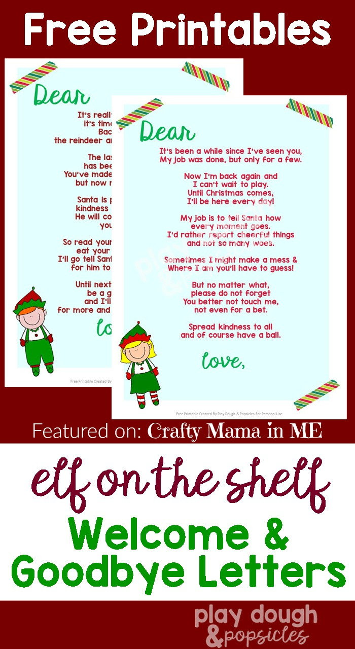 Elf On The Shelf Letters {Free Printables} - Crafty Mama In Me! in Free Printable Elf On The Shelf Story