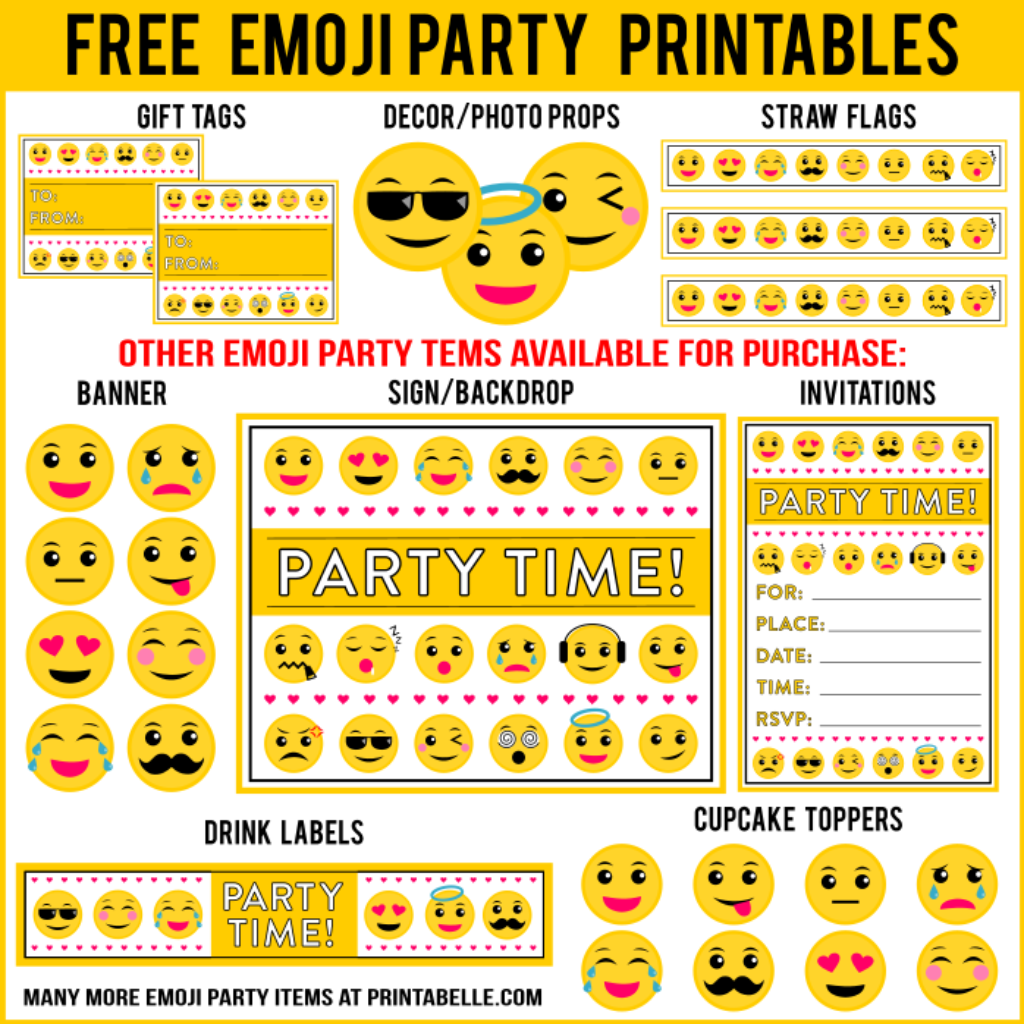 Emoji Birthday Party Printables | Emoji Birthday, Emoji Party throughout Free Emoji Party Printables