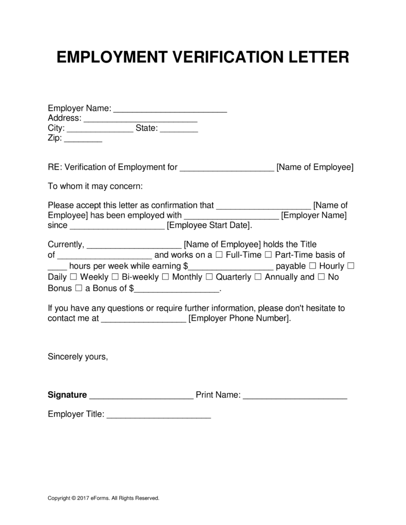 Employment Verification Letter Template Word - Design Layout with regard to Free Printable Employment Verification Letter