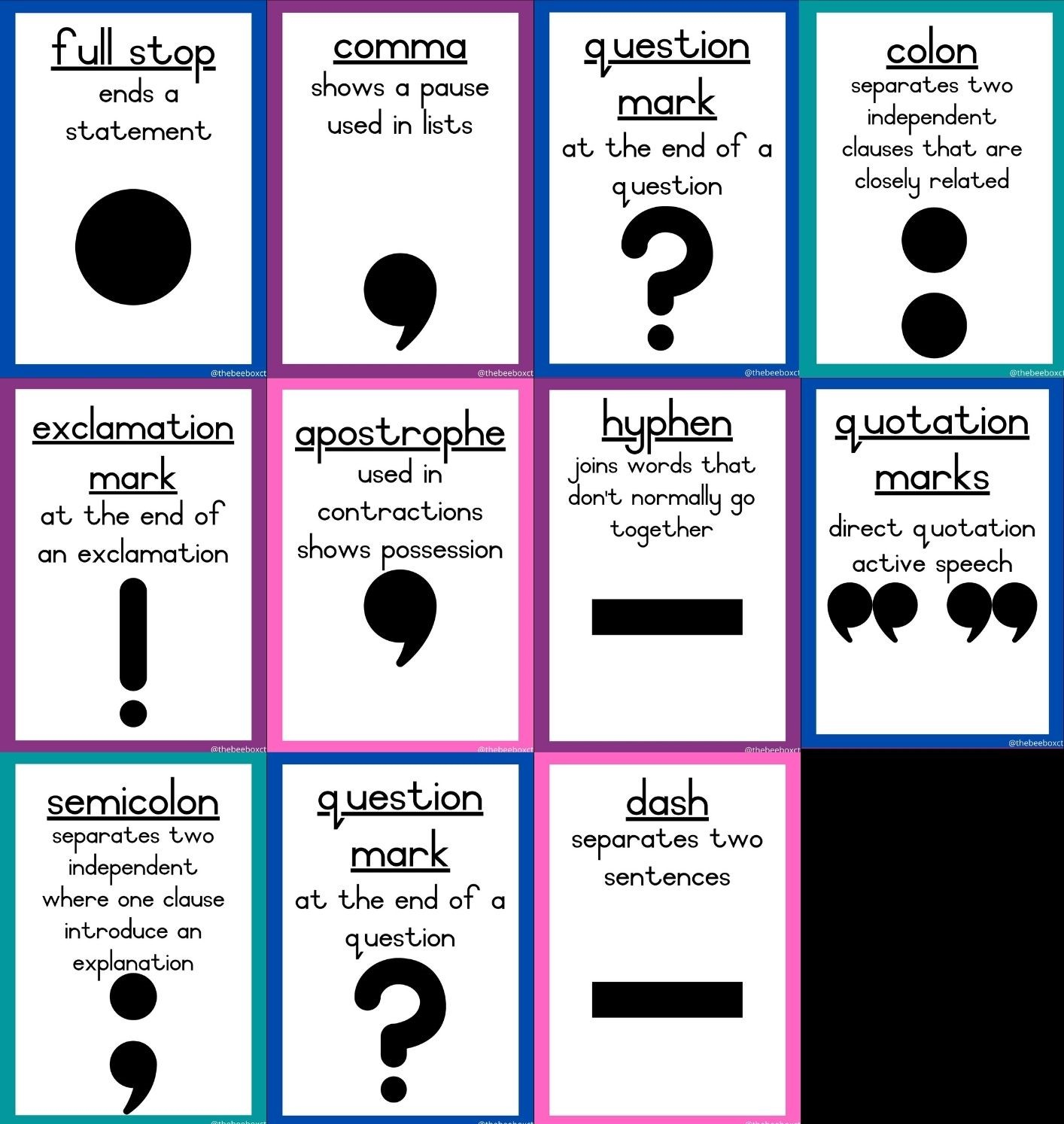 English Posters – Punctuation Marks • Teacha! intended for Punctuation Posters Printable Free