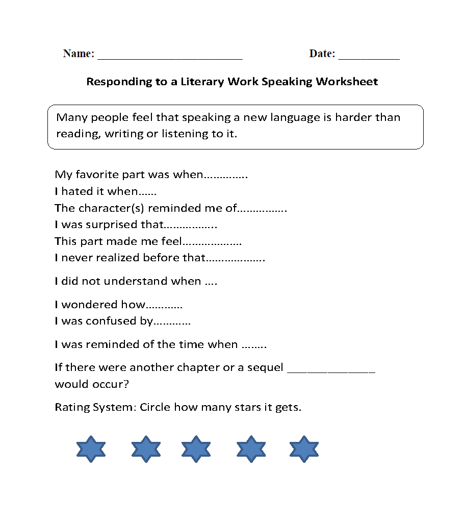 Englishlinx | Speaking Worksheets inside Free Printable English Conversation Worksheets