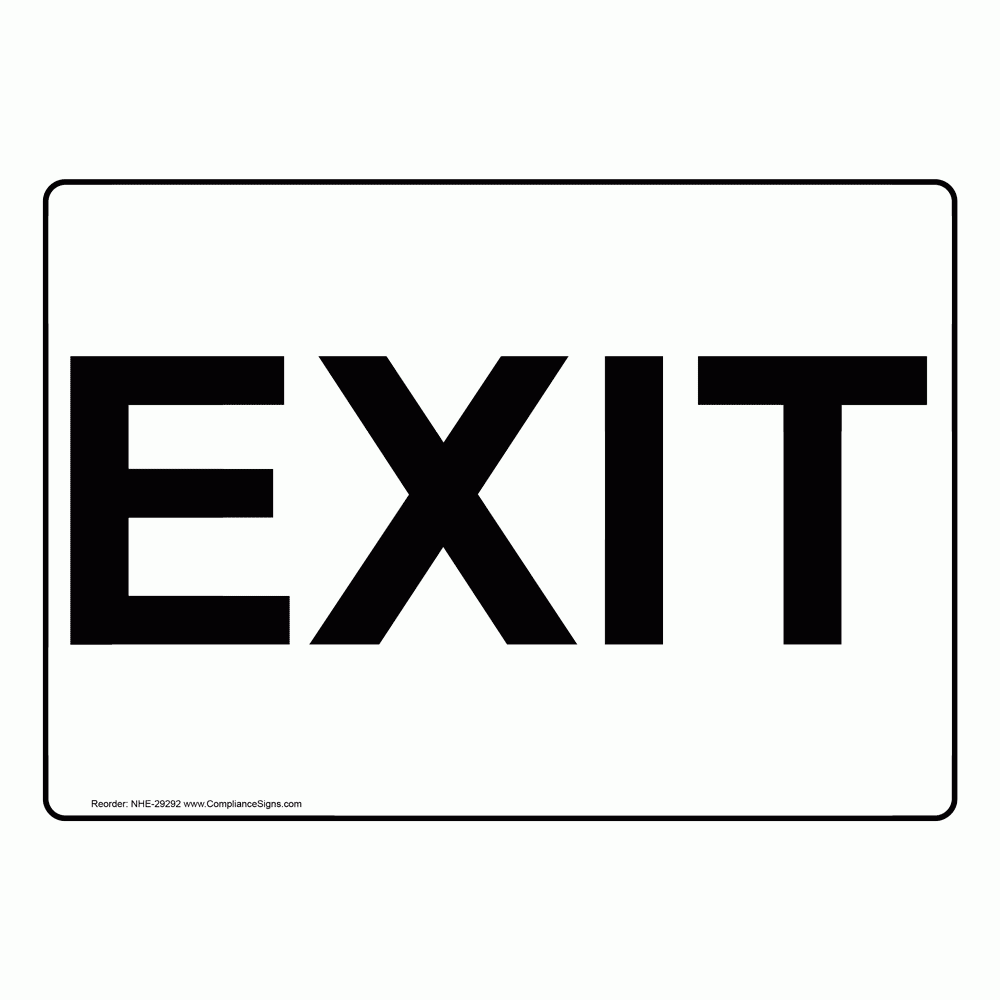 Enter / Exit Sign - Exit - Surface Mount - Made In Usa throughout Free Printable Exit Signs