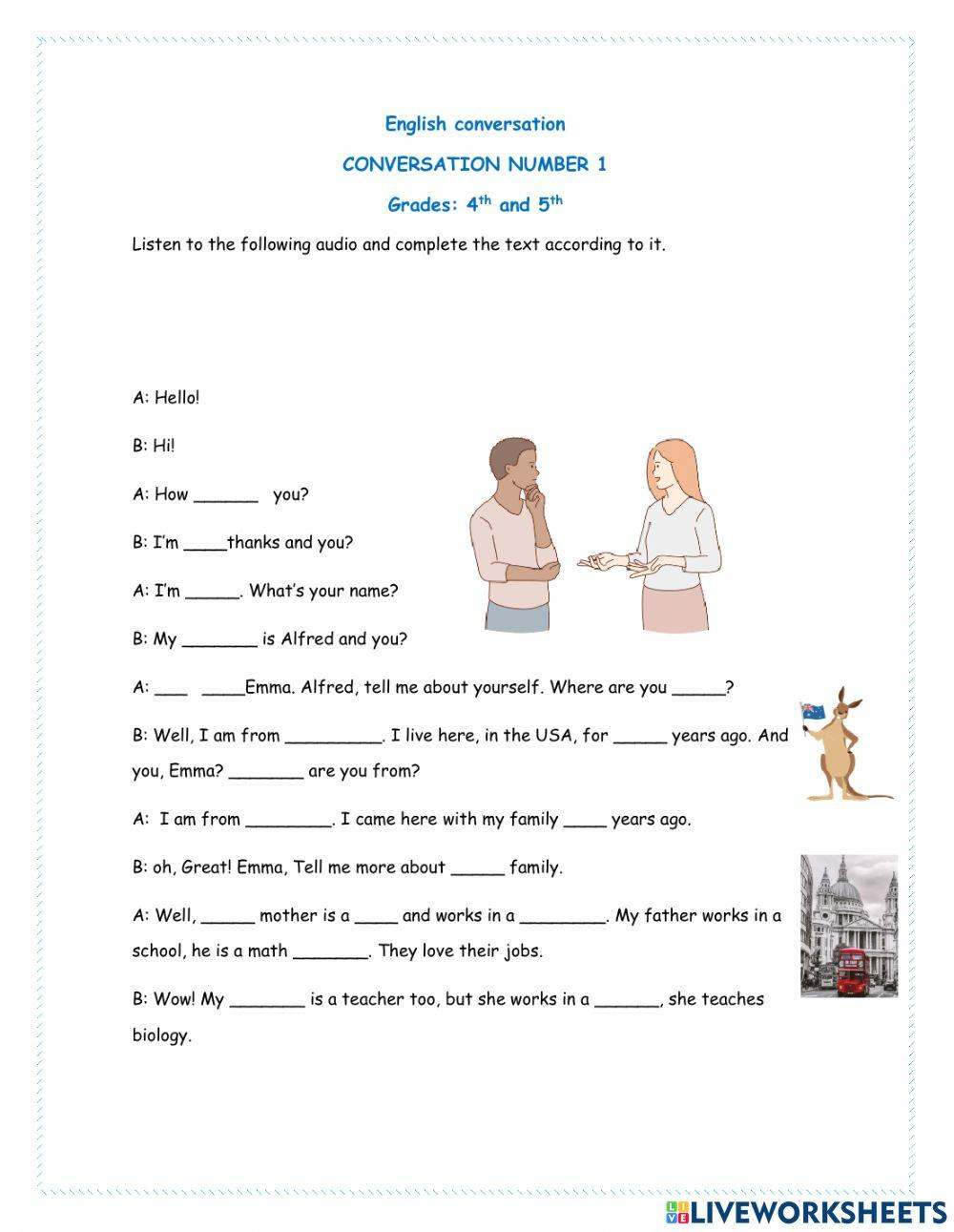 Esl Conversation Worksheet: Engage Your Students With Dynamic pertaining to Free Printable English Conversation Worksheets