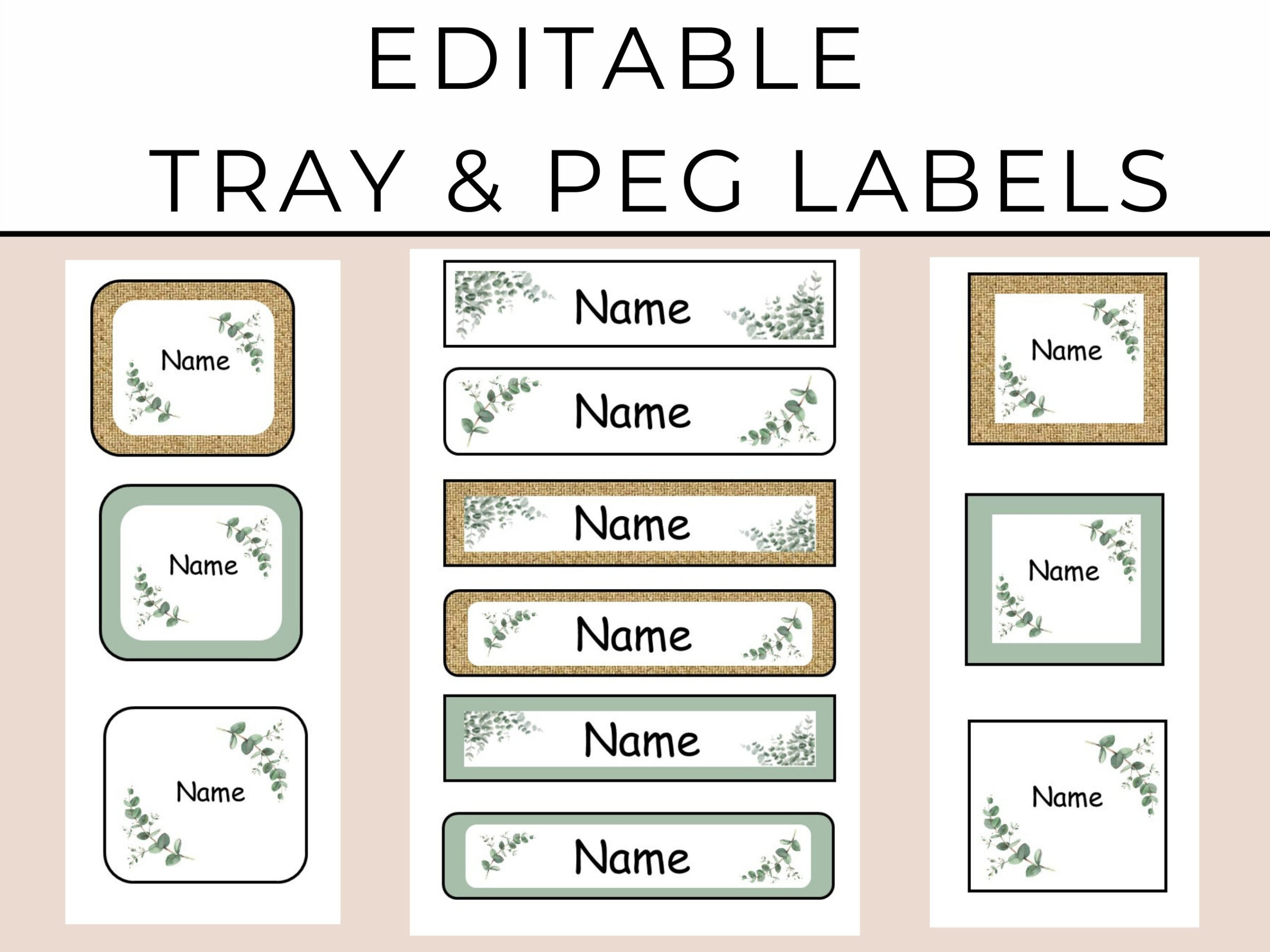 Eucalyptus Editable Tray And Peg Labels inside Free Printable Classroom Tray Labels