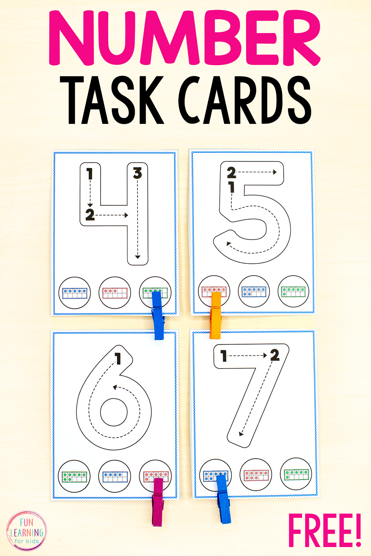 Exciting Number Formation &amp;amp; Counting Task Cards within Free Printable Kindergarten Task Cards