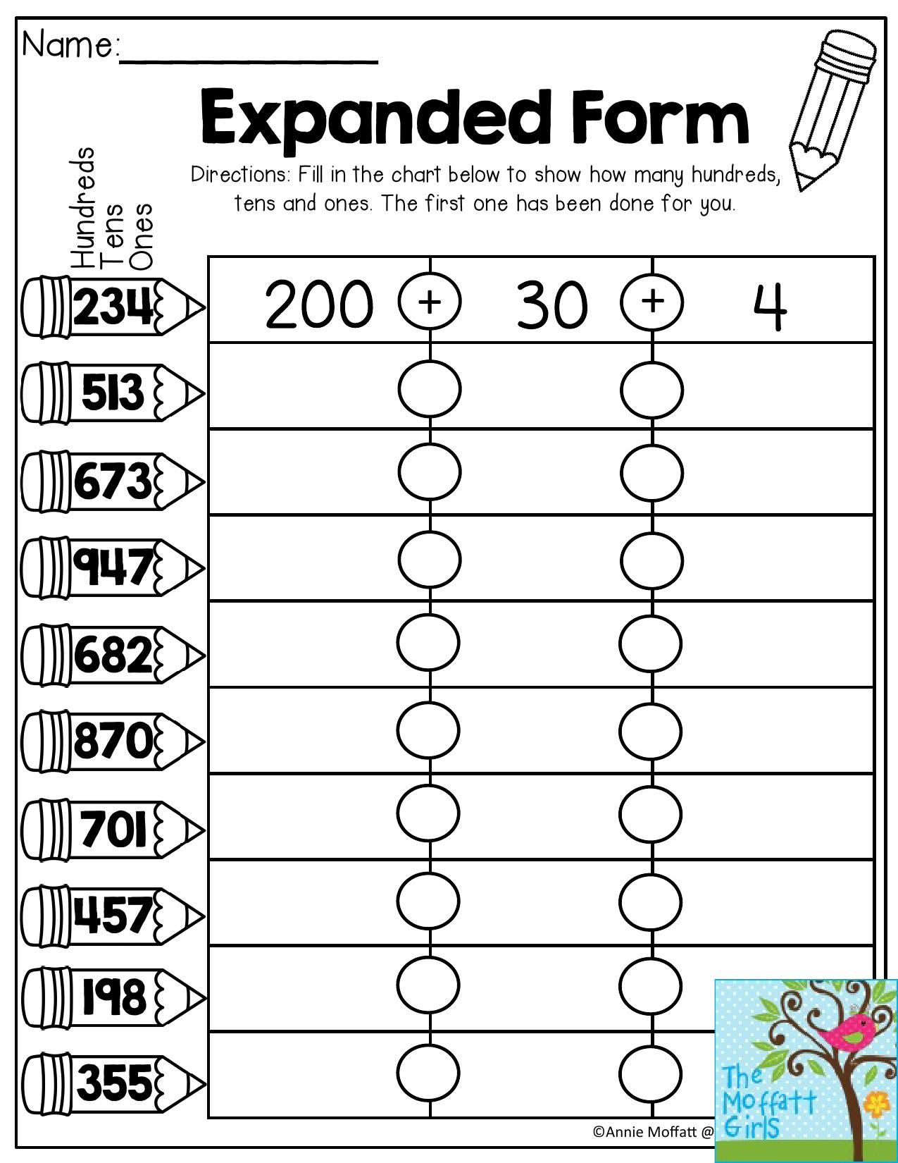 Expanded Form Practice For 2Nd Grade with regard to Free Printable Expanded Notation Worksheets