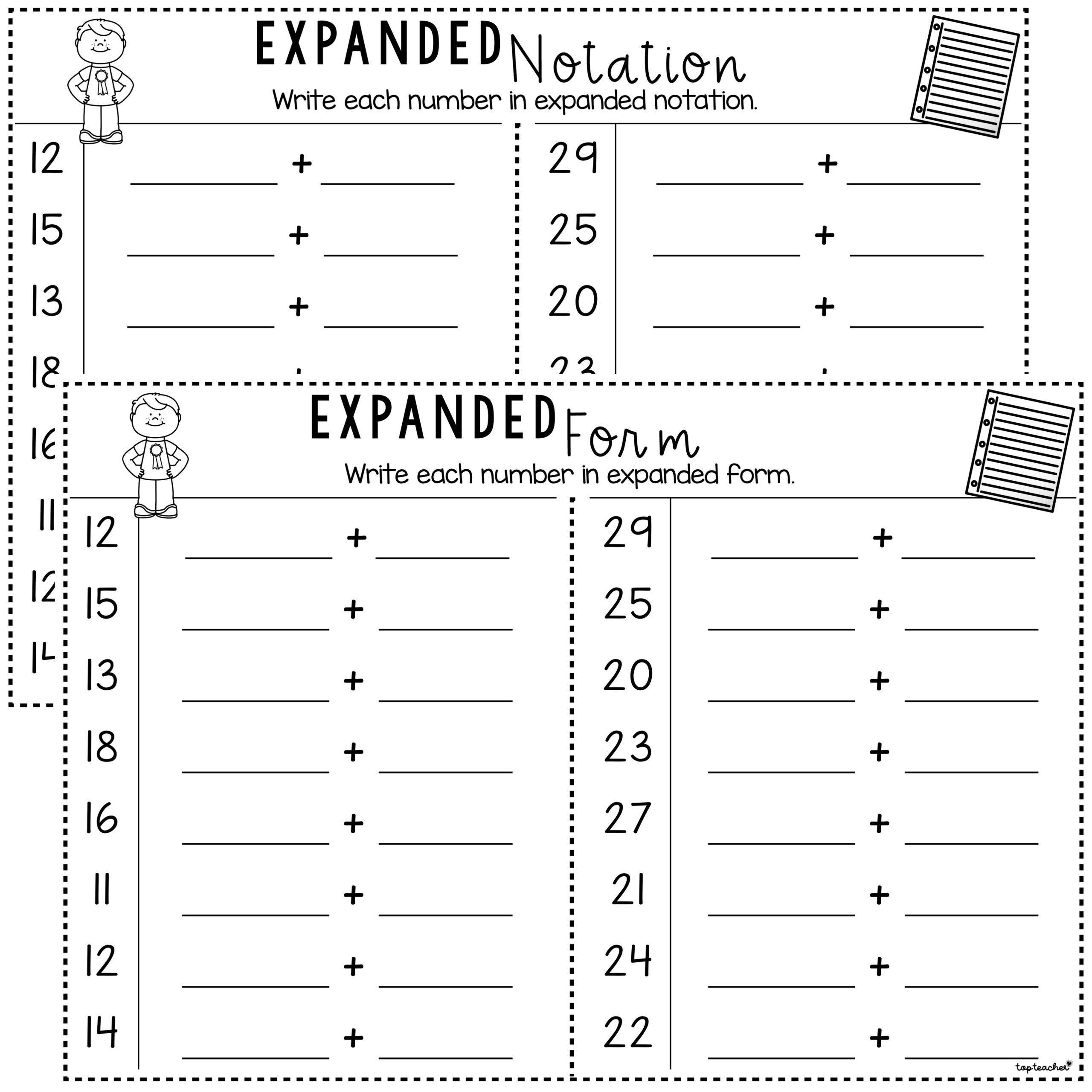 Expanded Notation &amp;amp; Form Worksheets - Top Teacher within Free Printable Expanded Notation Worksheets