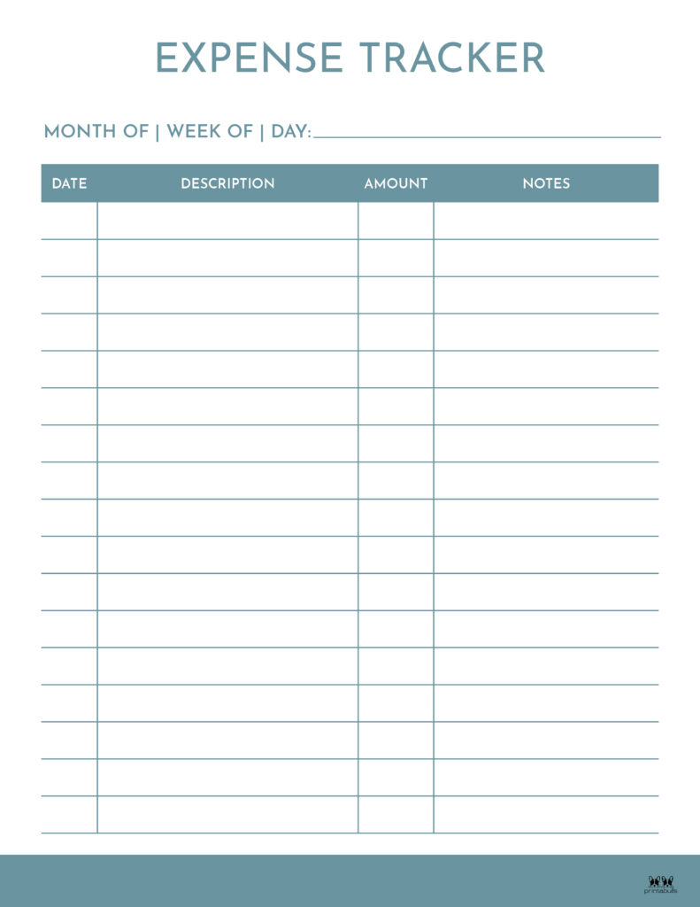 Expense Tracker Printables - 20 Free Options | Printabulls regarding Free Printable Daily Expense Tracker