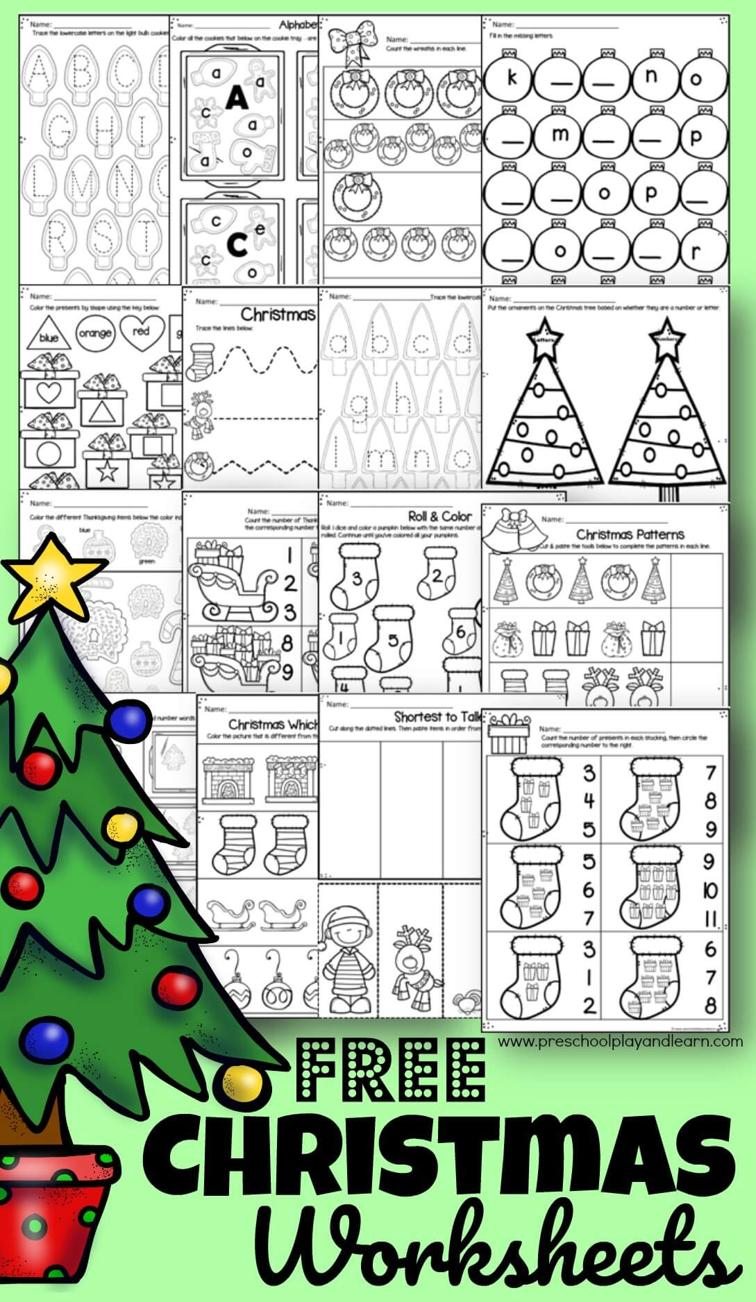 🎄 Free Printable Christmas Worksheets For Preschool pertaining to Free Printable Christmas Worksheets For Kids