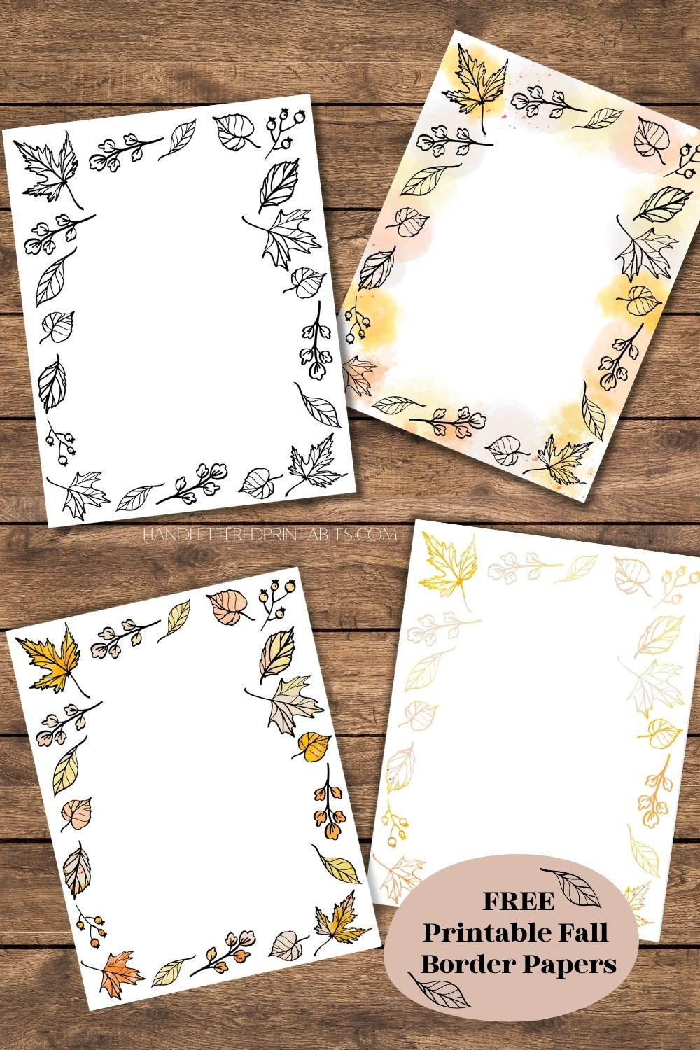 Fall Borders Free Printable Paper With Autumn Leaves - Hand with Free Printable Autumn Paper