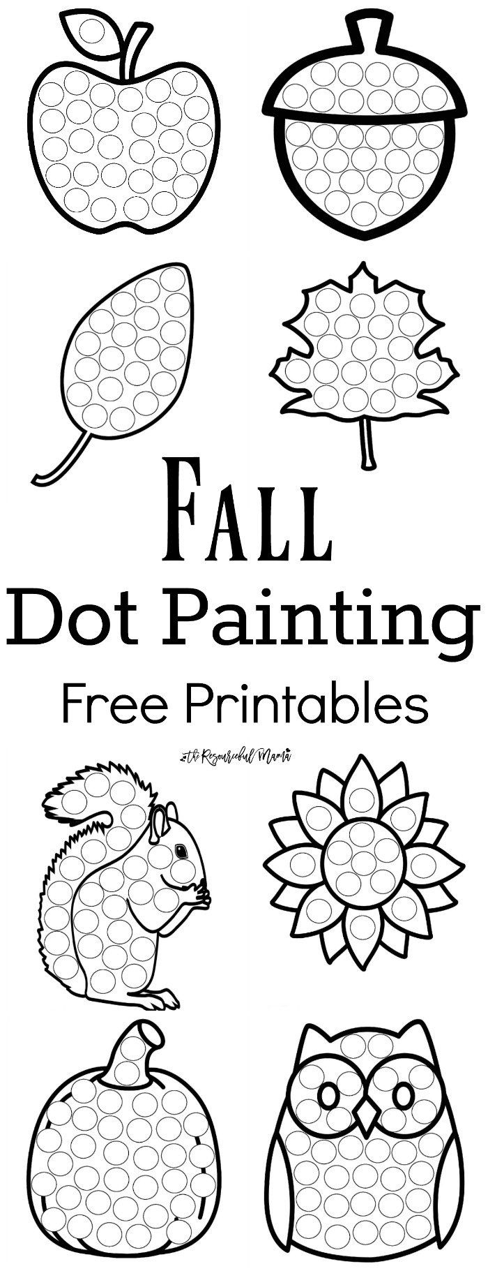 Fall Dot Painting Worksheets For Kids with Free Printable Fall Crafts for Kids