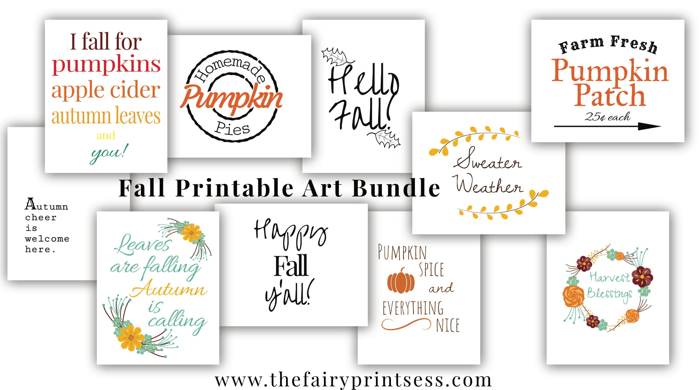 Fall Printable Art Bundle - 10 Free Art Prints For Decor And More! within Free October Printables