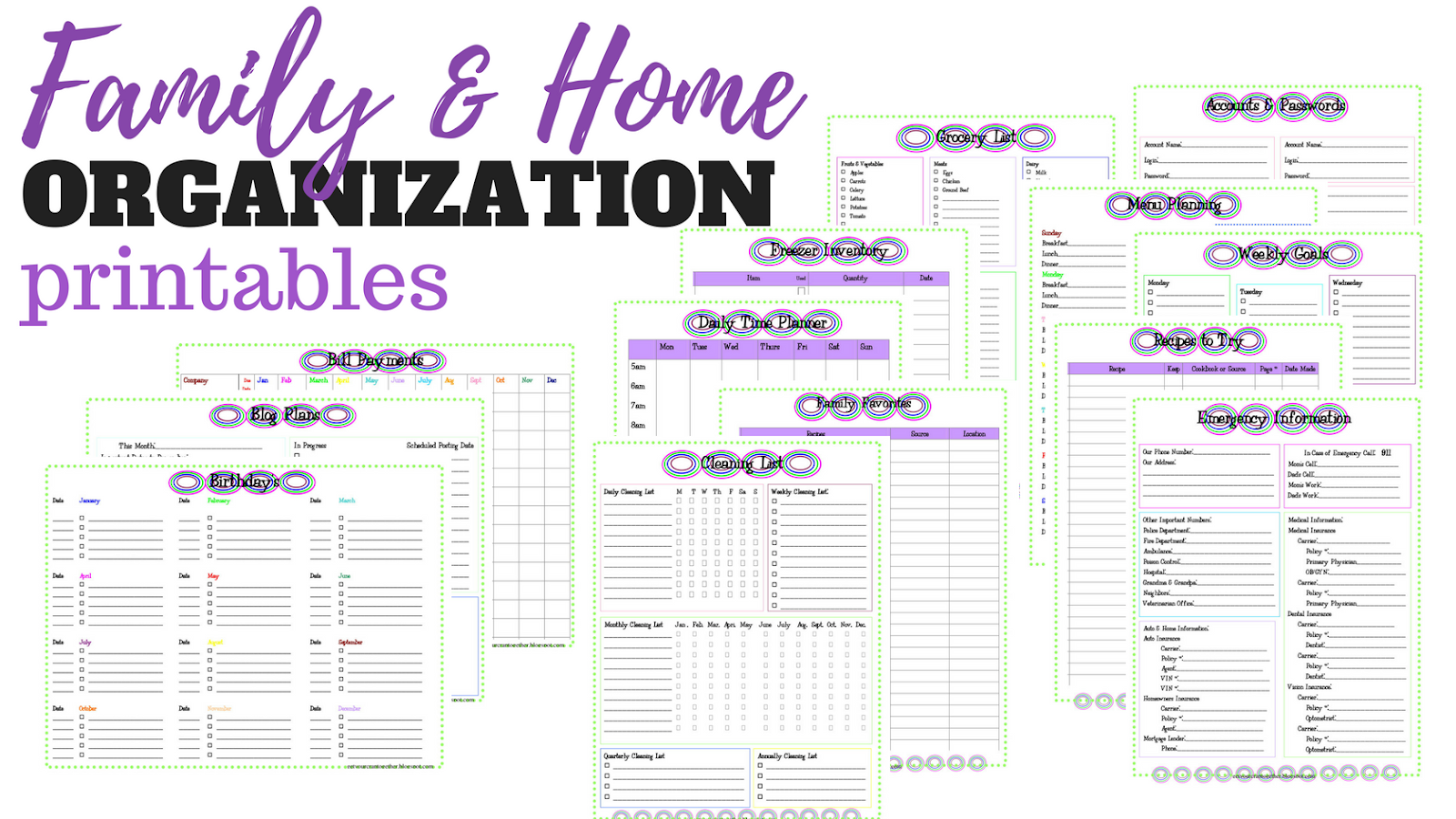 Family And Home Organization Binder Printables | Sew Simple Home with regard to Free Printable Household Binder