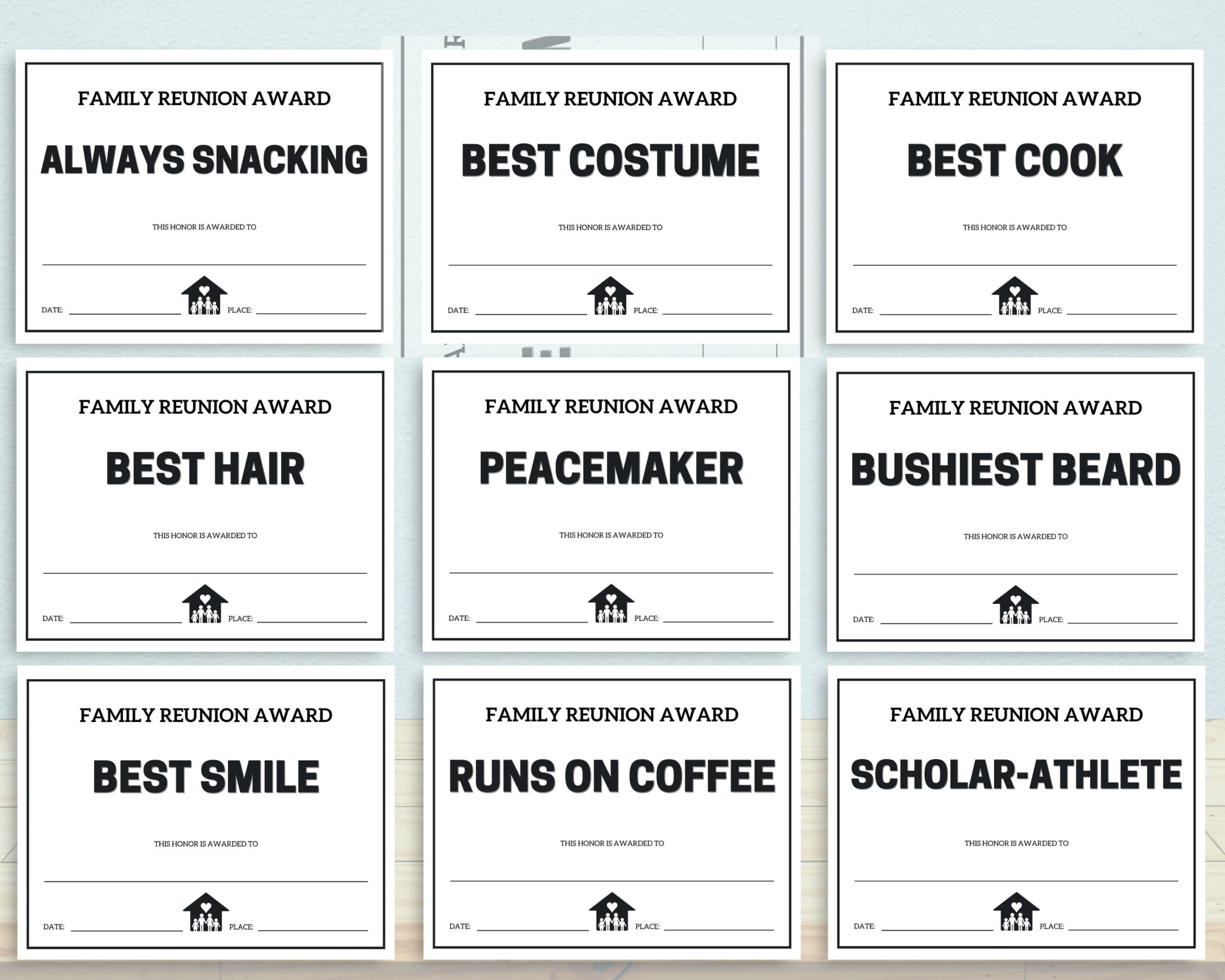 Family Reunion Awards, Druckbare Family Reunion Awards with Free Printable Family Reunion Awards