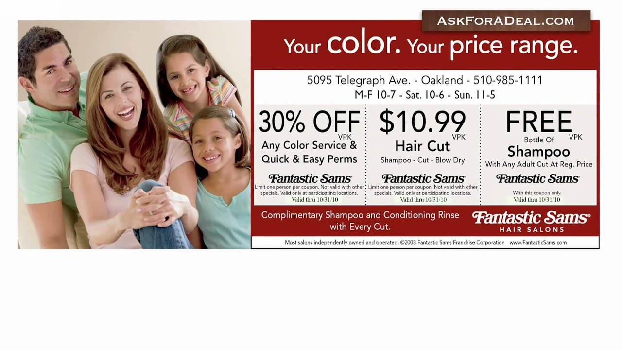 Fantastic Sams Printable Coupon intended for Free Printable Coupons For Fantastic Sams