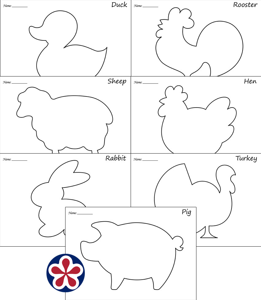 Farm Animal Outline Images. Teachersmag within Free Printable Farm Animal Cutouts