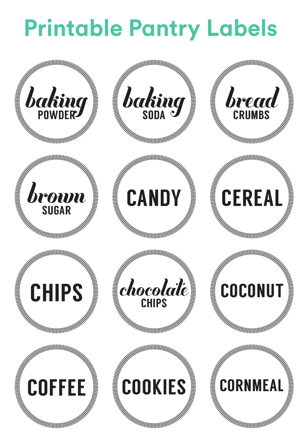 Fashion Merchandise Over 100 Free Printable Pantry Labels, Label with Free Printable Baking Labels