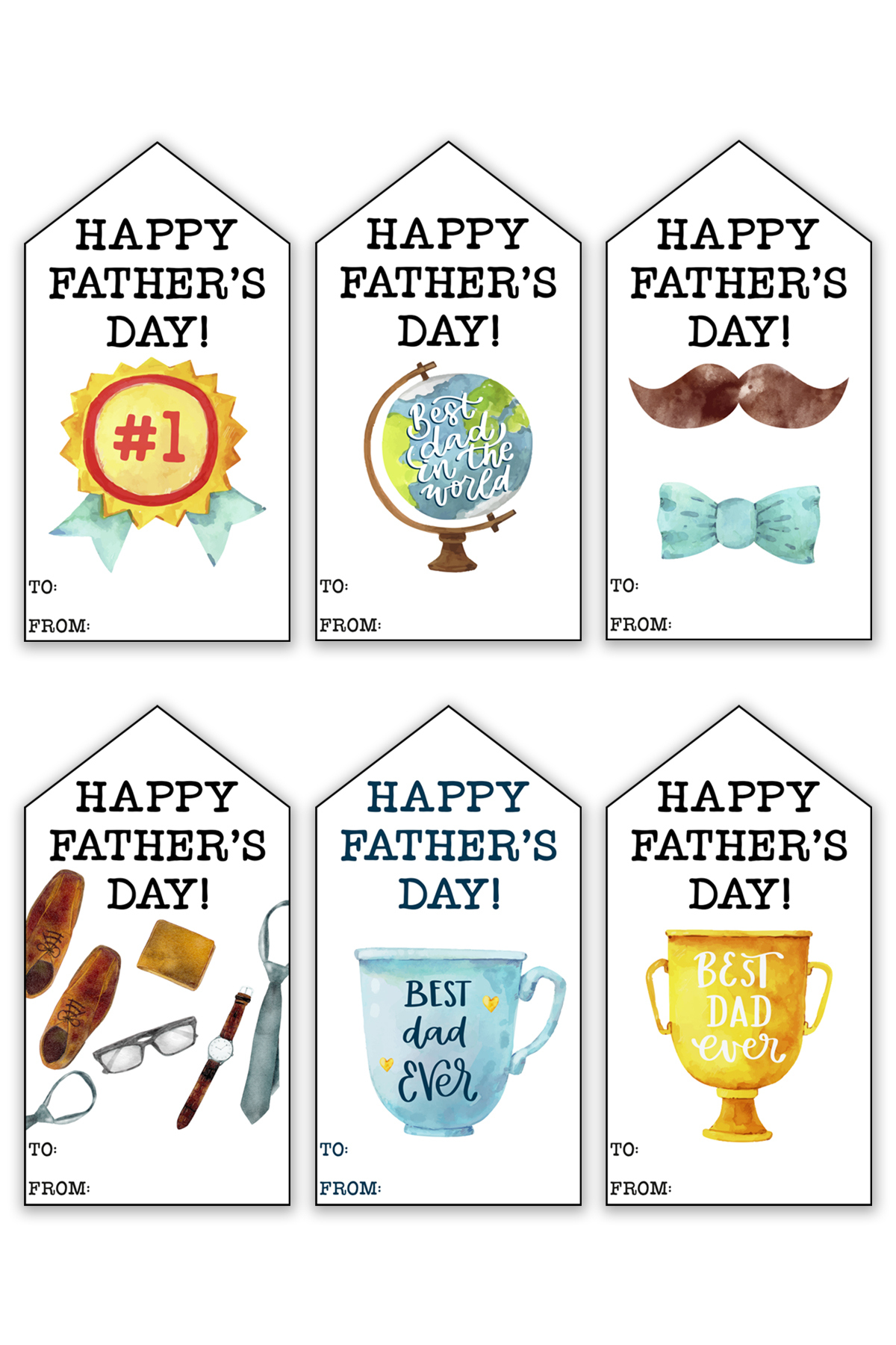 Fathers Day Tag Printable, Instant Download Tags, Happy Father&amp;#039;S with regard to Free Printable Father&amp;#039;S Day Labels