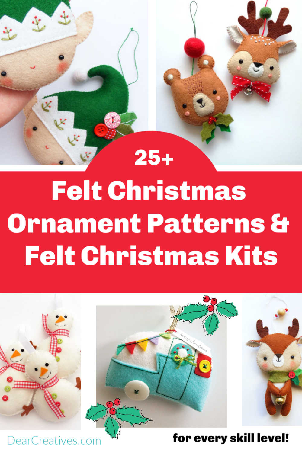 Felt Christmas Ornament Patterns And Kits For All Skill Levels pertaining to Free Printable Felt Christmas Ornament Patterns