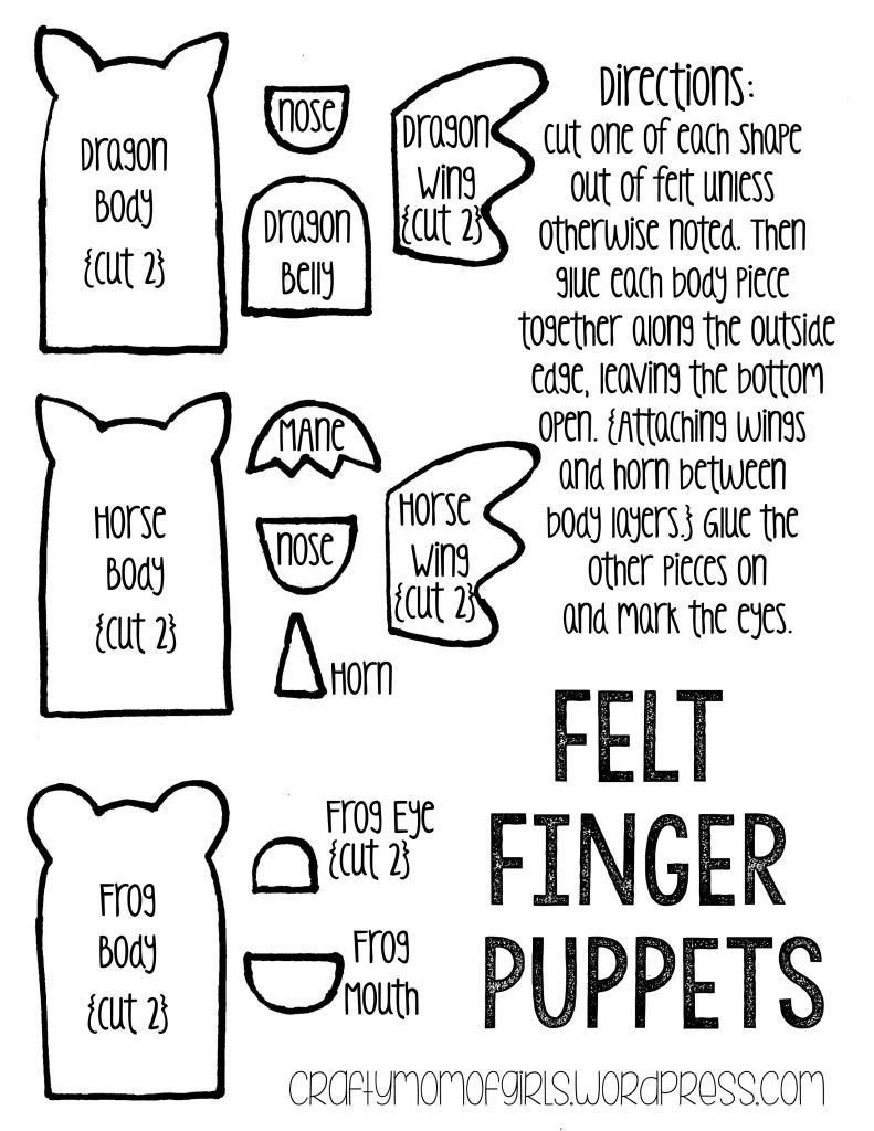 Felt Finger Puppet Patterns For Creative Kids inside Free Printable Finger Puppet Templates