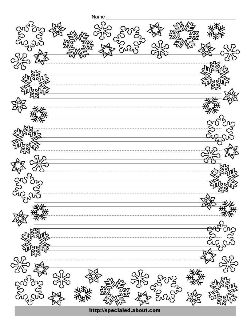 Festive Christmas Writing Paper Templates inside Free Printable Christmas Writing Paper With Lines