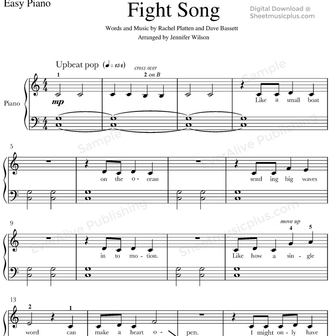 Fight Songrachel Platten For Easy Piano #Sheetmusic #Piano with regard to Free Printable Sheet Music for Piano Beginners Popular Songs