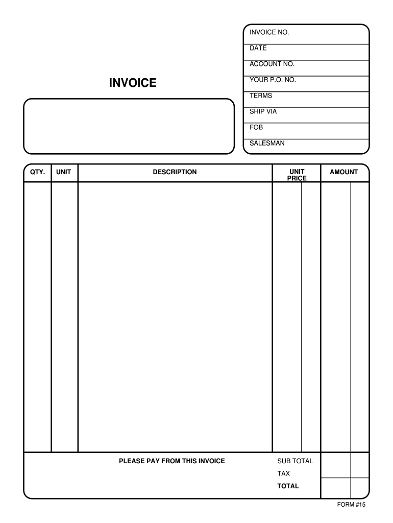 Fillable Invoice - Fill Online, Printable, Fillable, Blank | Pdffiller in Free Printable Invoice Forms