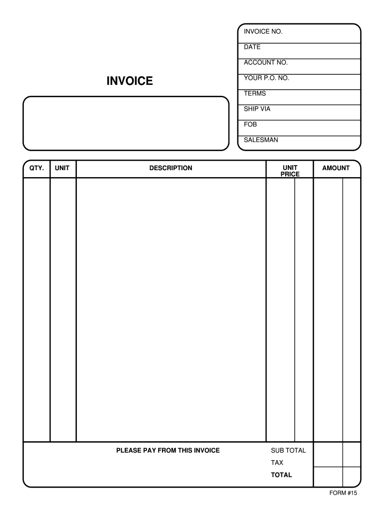 Fillable Invoice - Fill Online, Printable, Fillable, Blank | Pdffiller regarding Free Printable Blank Invoice Sheet