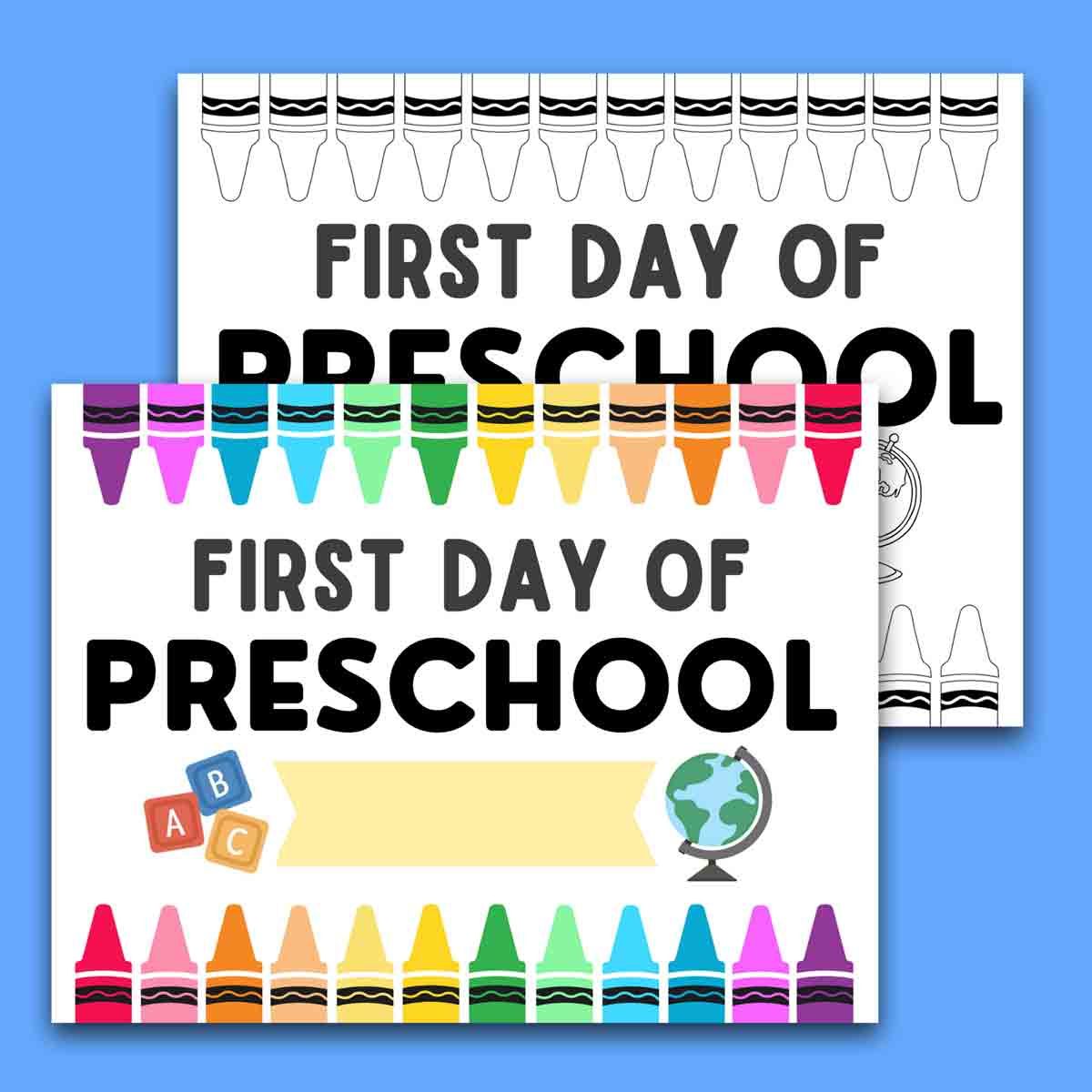 First Day Of School Signs (Free Printable) - Mindymakes in Free Printable First Day Of Preschool Sign