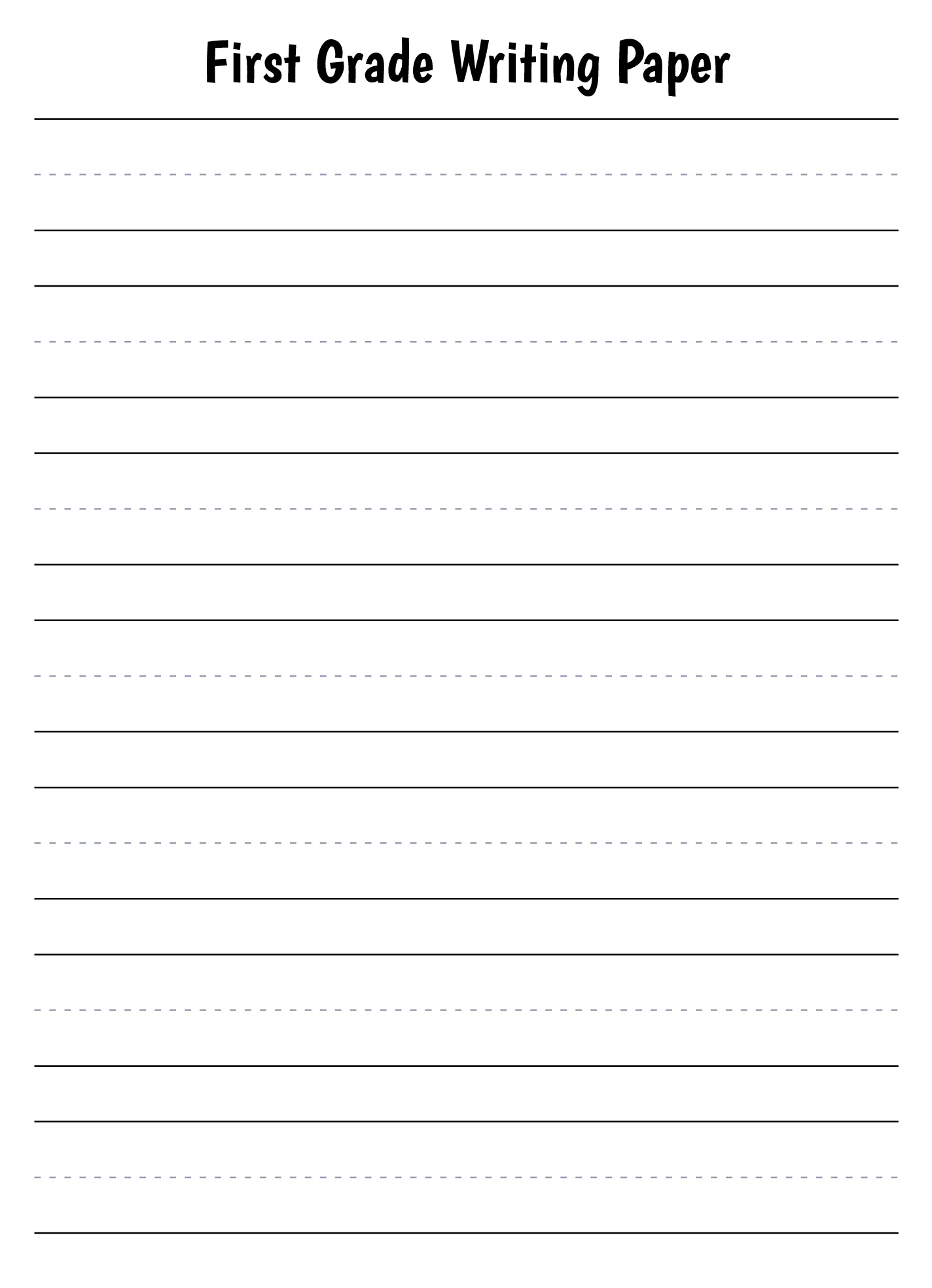 First Grade Lined Paper Free Google Docs Template - Gdoc.io in Free Printable Handwriting Paper For First Grade