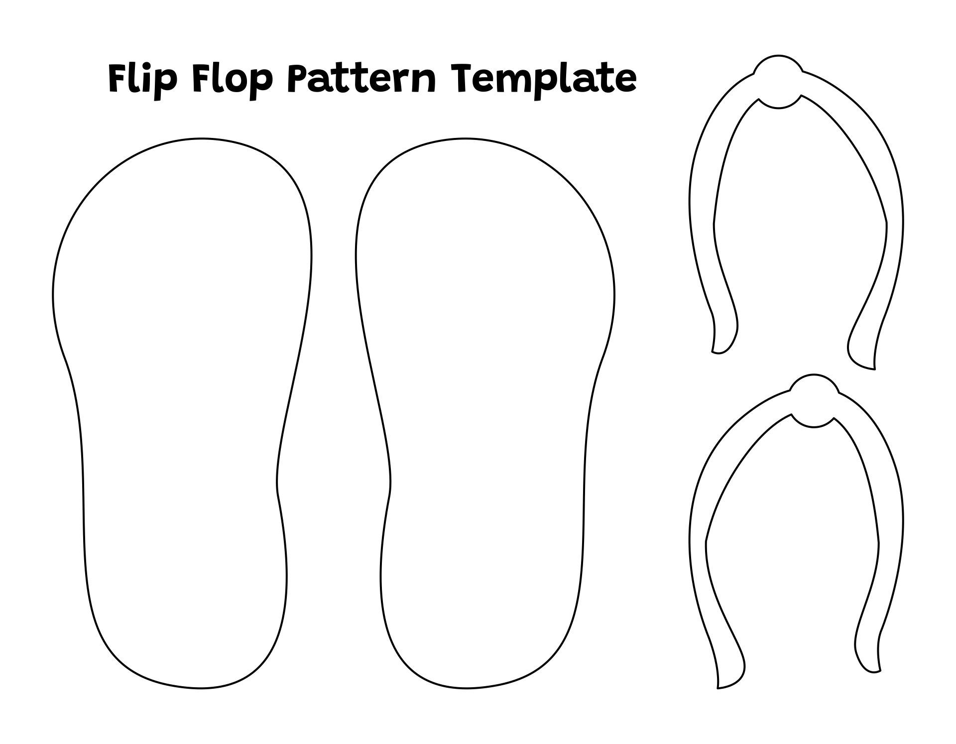 Flip Flop Stencil - 10 Free Pdf Printables | Printablee | Flip with Free Printable Flip Flop Pattern