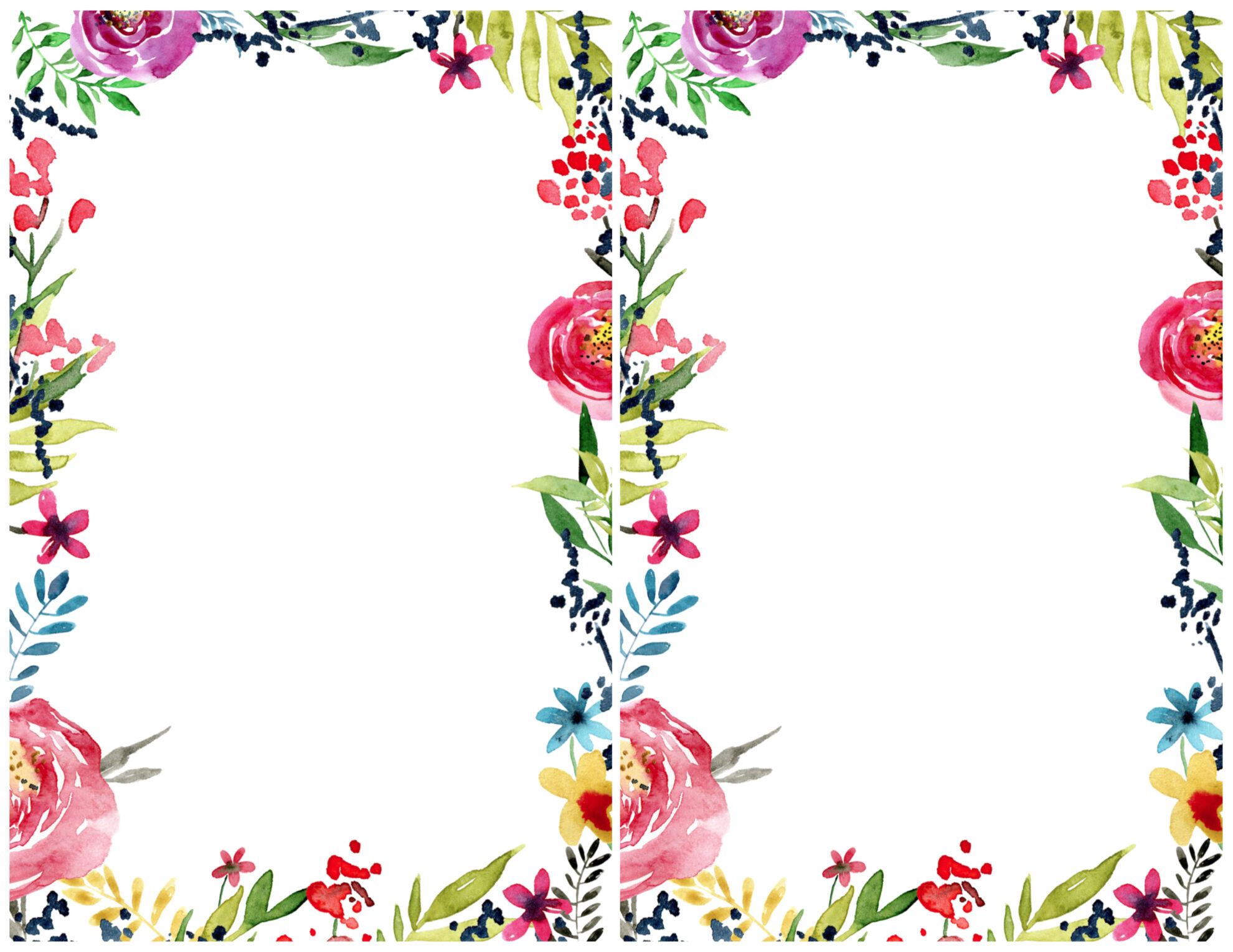 Floral Borders Invitations {Free Printable Invitation Templates throughout Free Printable Borders for Cards