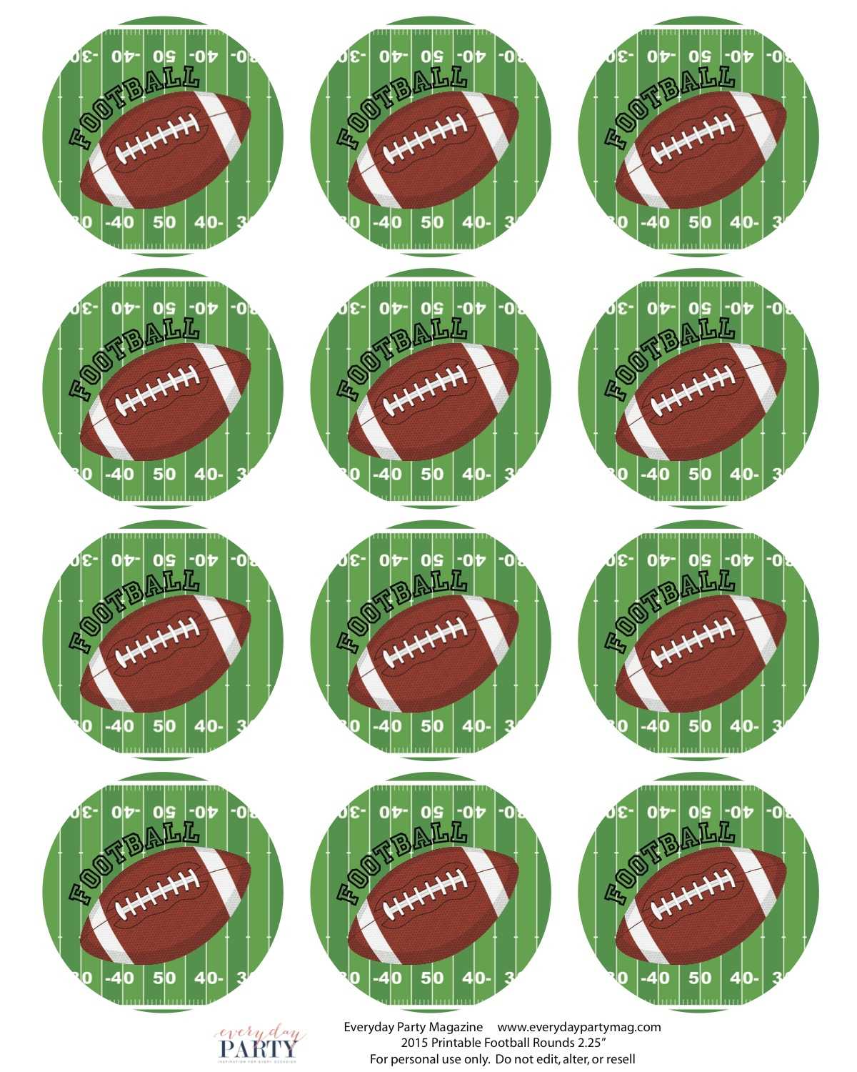 Football Party Printables - Everyday Party Magazine throughout Free Football Printables