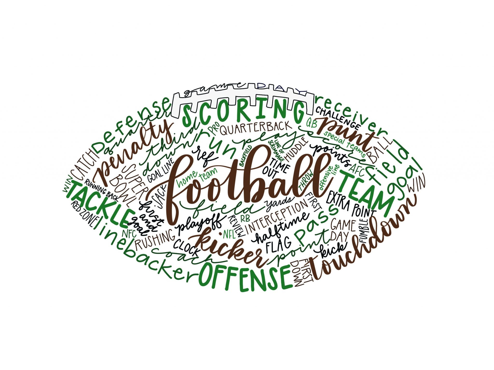 Football Printable - Free Hand Lettered Download - Amy Latta Creations pertaining to Free Football Printables