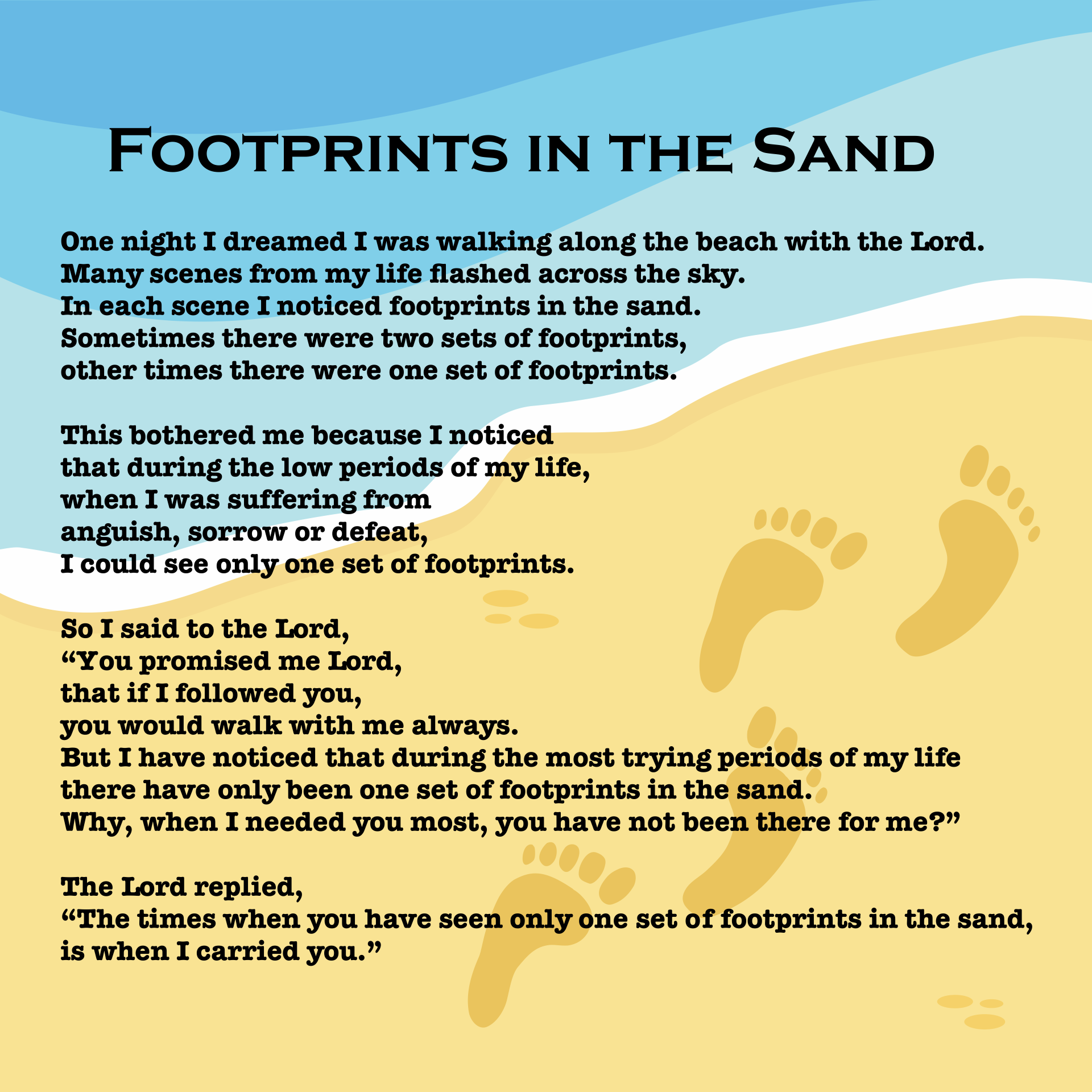 Footprints In The Sand - 10 Free Pdf Printables | Printablee in Footprints In The Sand Printable Free