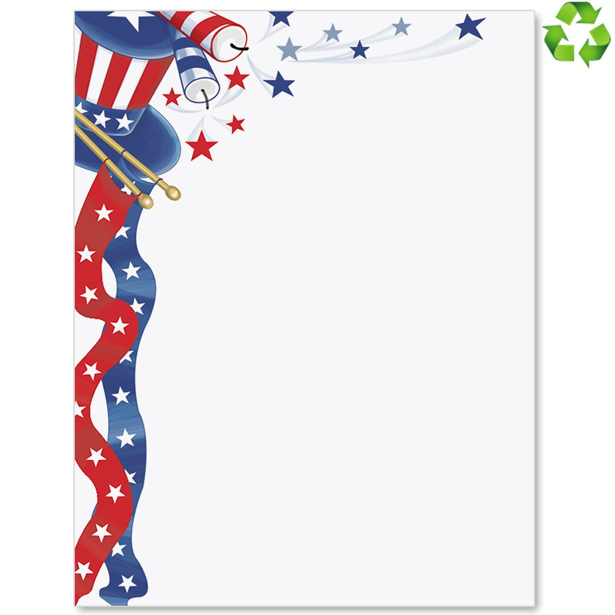 Fourth Of July Border Papers | Borders For Paper, Free Printable with Free Printable 4Th Of July Stationery