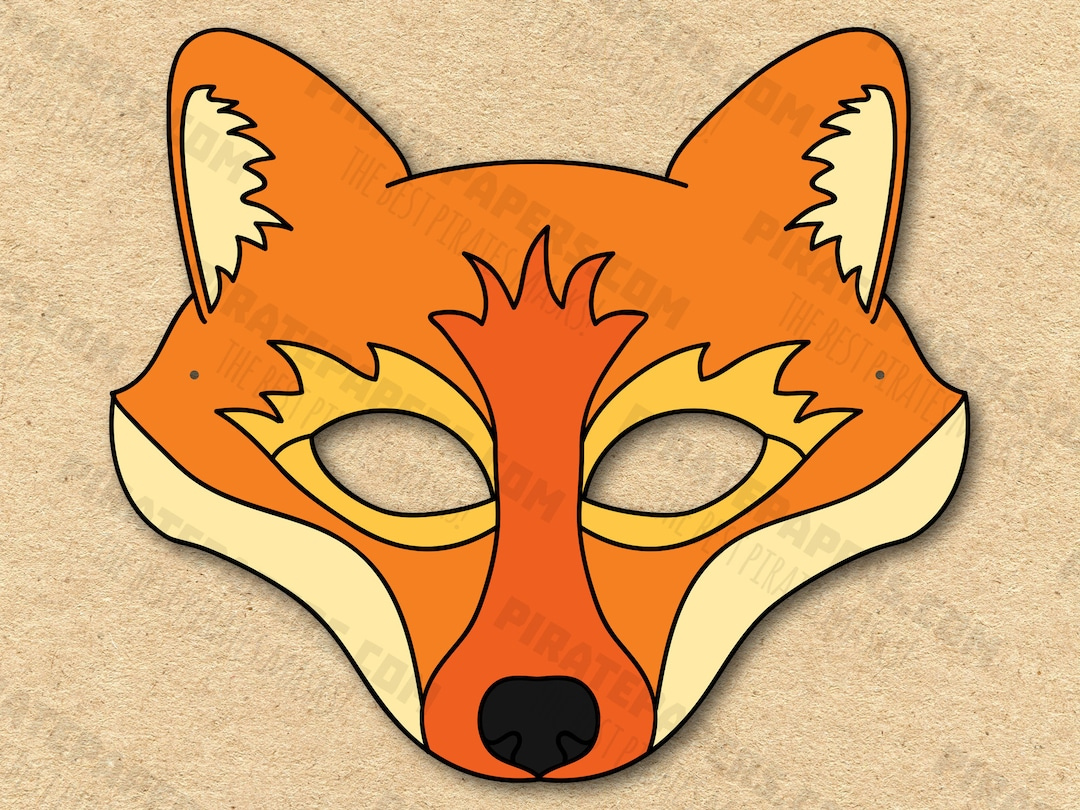 Fox Mask Printable, Paper Diy For Kids And Adults. Pdf Template. Instant Download. For Birthday, Halloween, Party, Costumes. - Etsy Israel pertaining to Free Printable Fox Mask Template