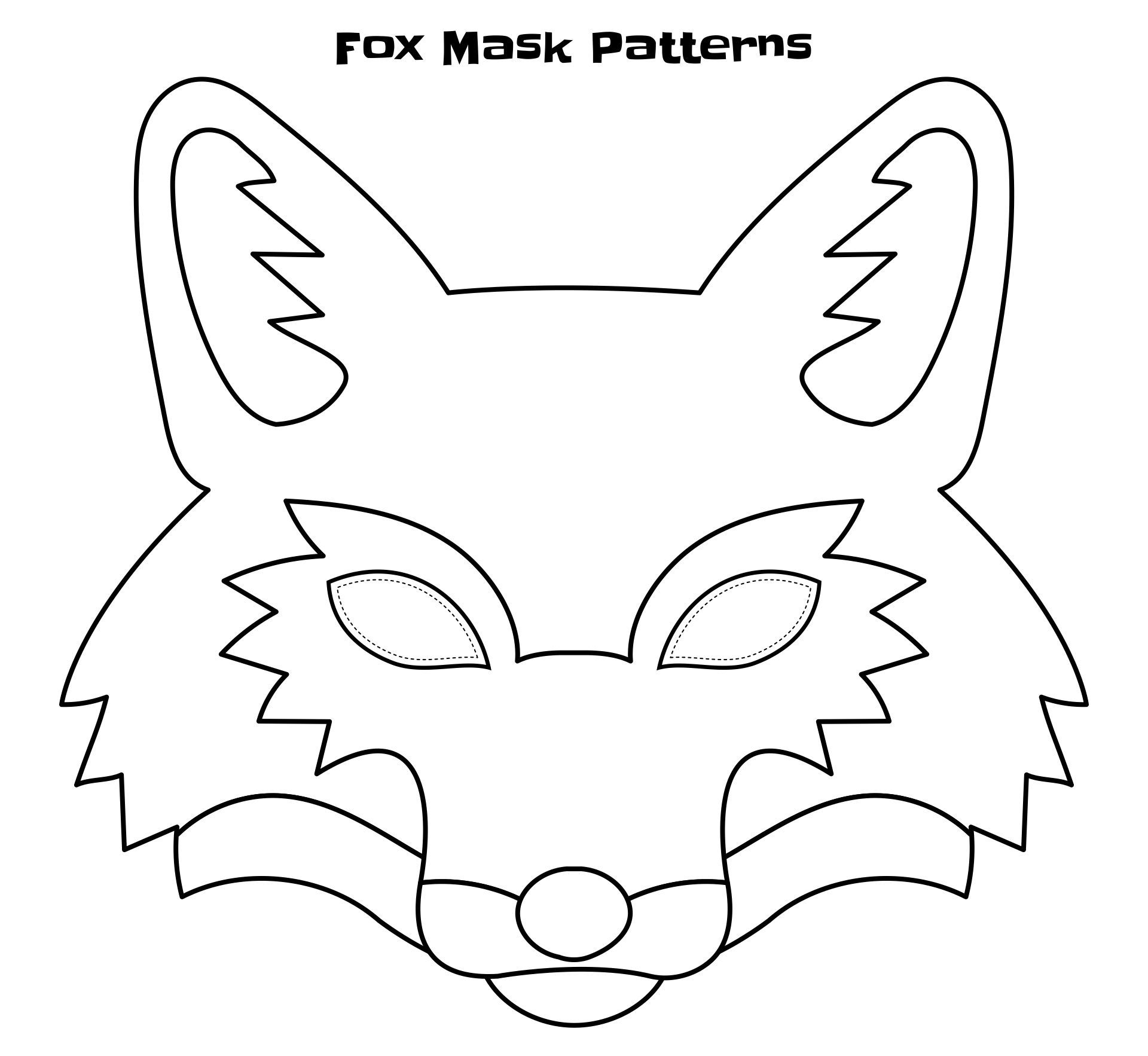 Fox Pattern - 10 Free Pdf Printables | Printablee | Fox Mask Diy pertaining to Free Printable Fox Mask Template