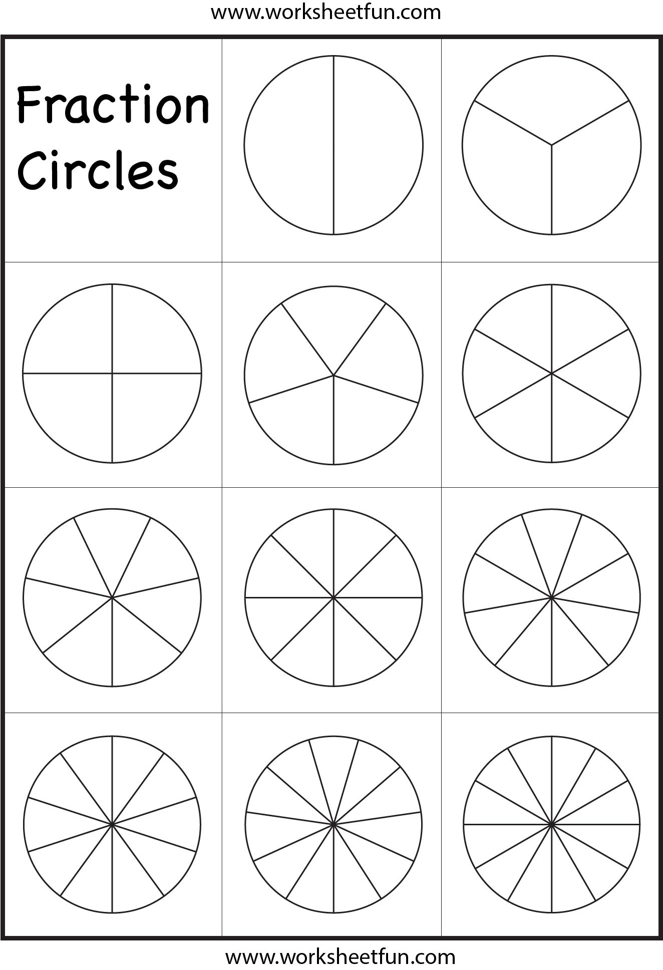 Fraction Circles Template – Printable Fraction Circles – 1 pertaining to Free Printable Blank Fraction Circles