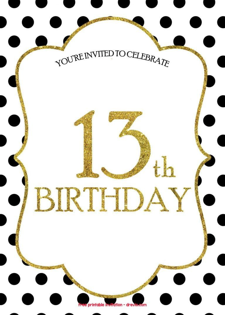 Free 13Th Birthday Invitations Templates | Download Hundreds Free with 13Th Birthday Party Invitations Printable Free