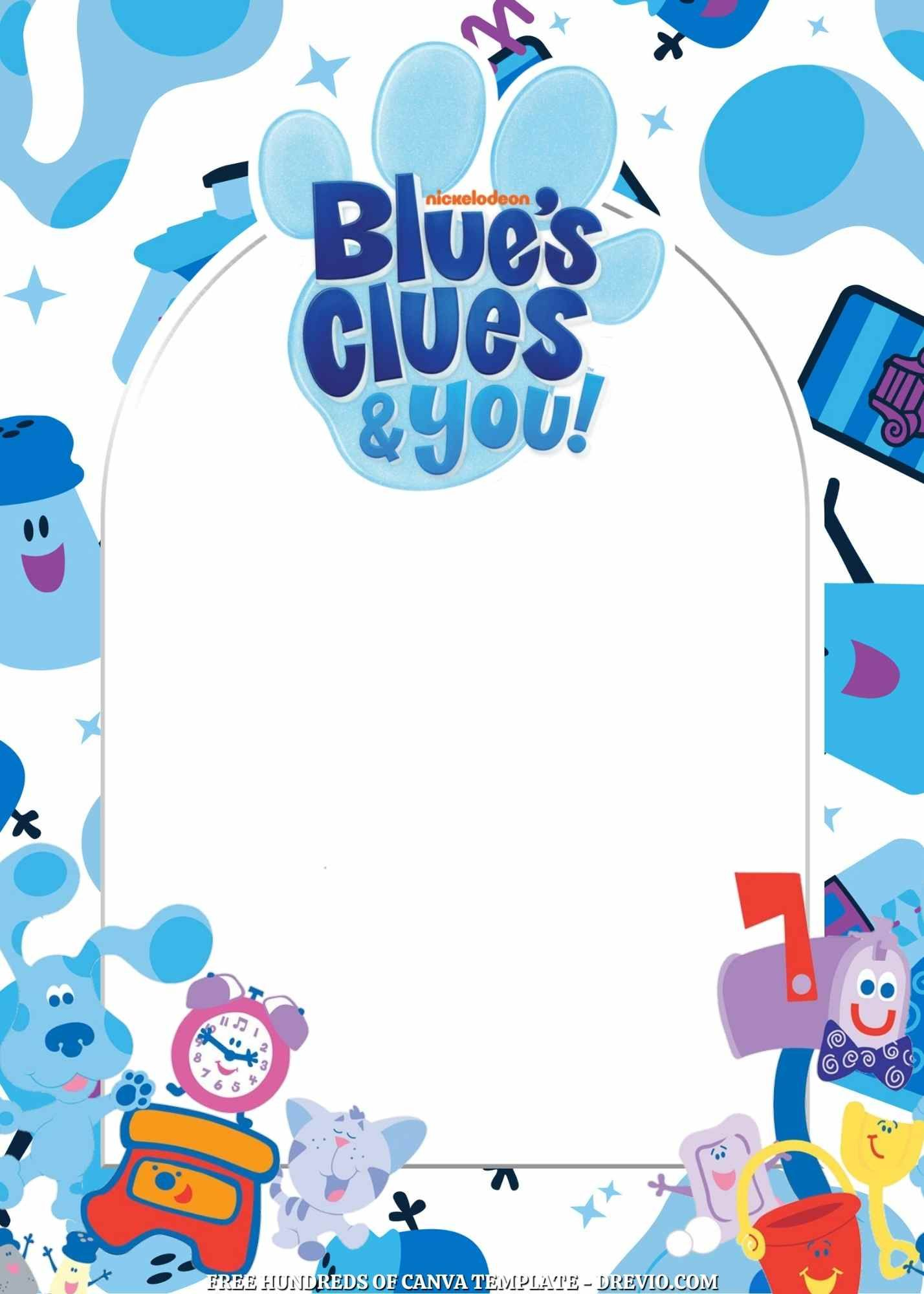 Free – 14+ Blue&amp;#039;S Clues Canva Birthday Invitation Templates with Blue&amp;#039;S Clues Invitations Free Printable