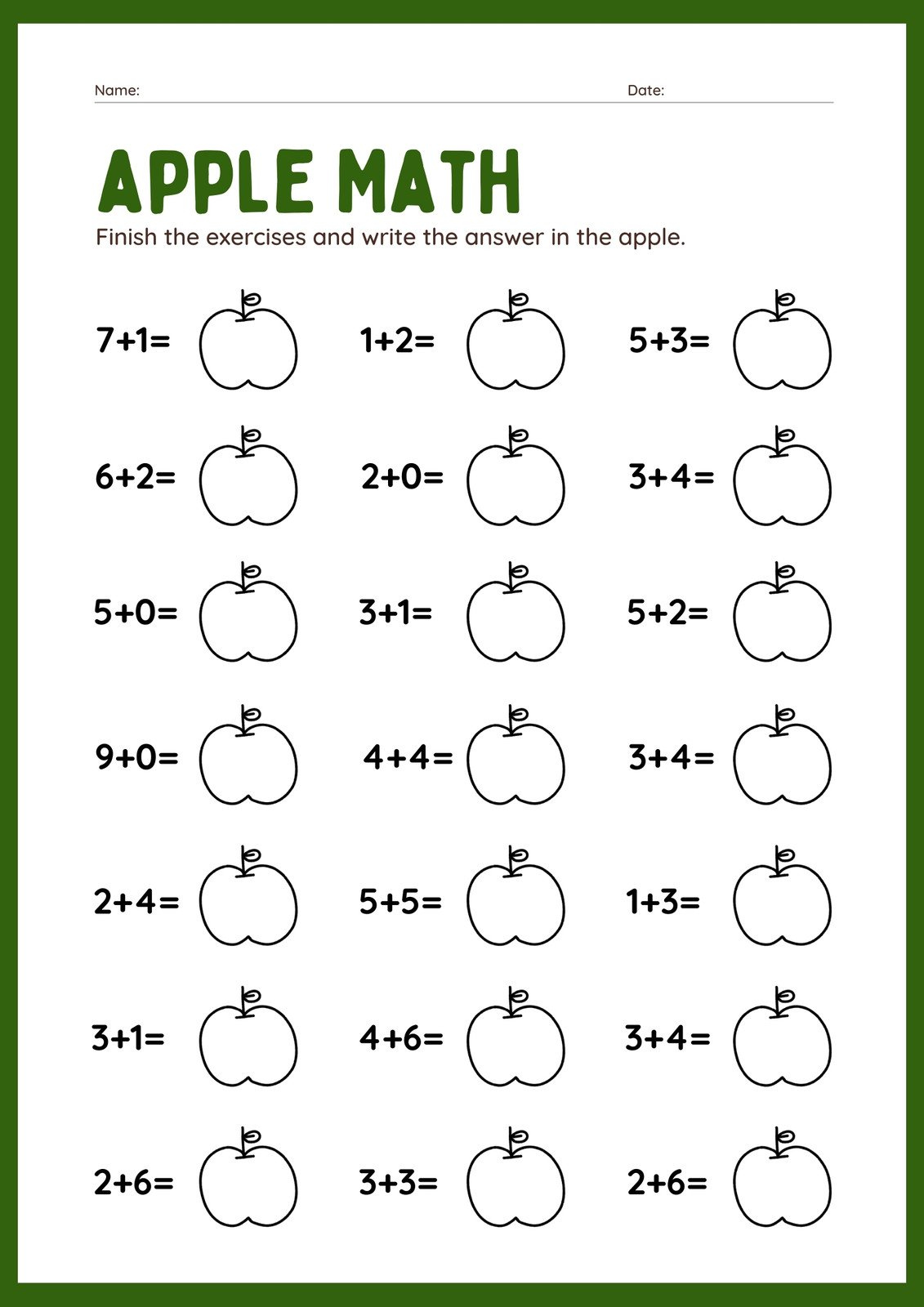 Free 1St Grade Math Worksheet Templates To Customize | Canva throughout Free Printable Addition Worksheets for 1st Grade