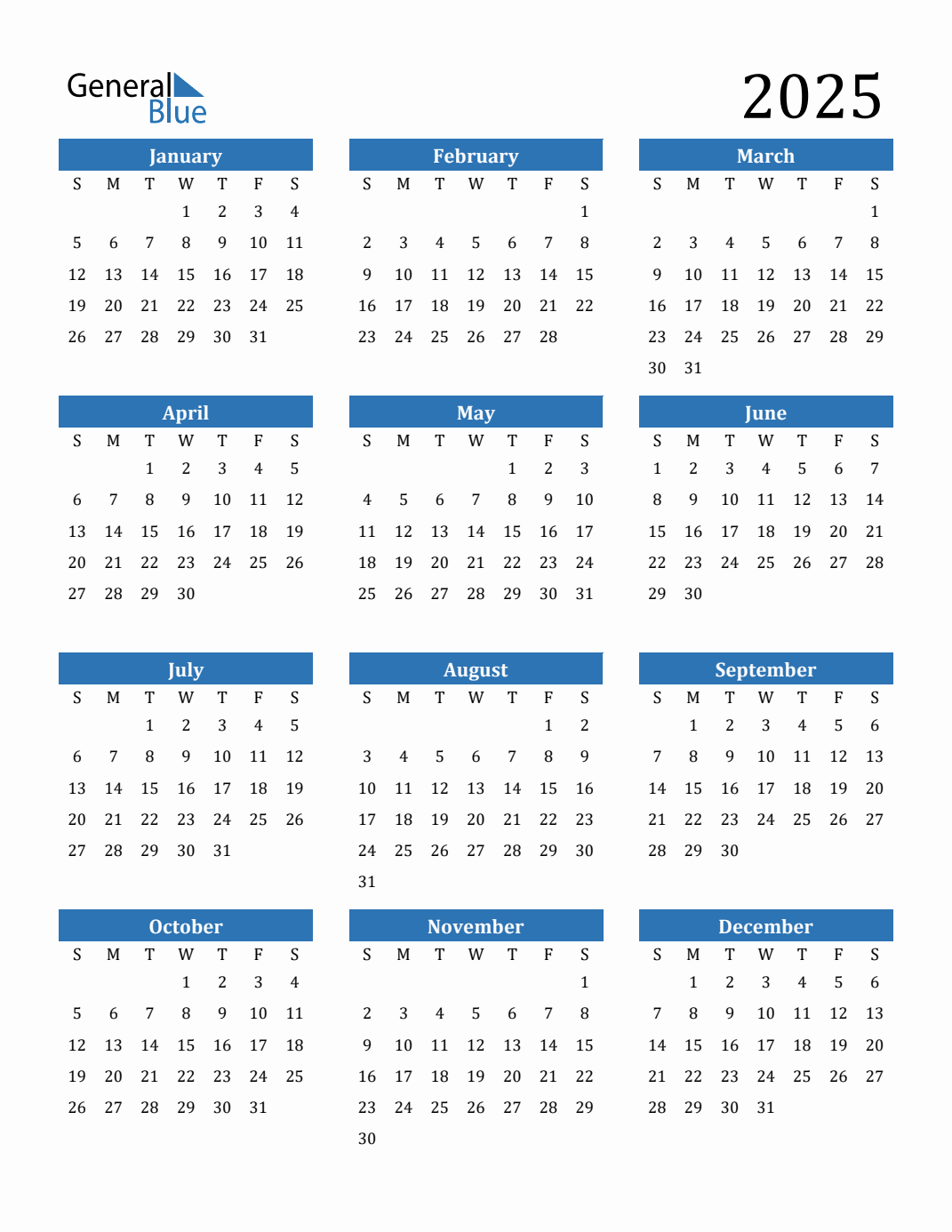 Free 2025 Calendars In Pdf, Word, Excel intended for Free Printable Diary 2025