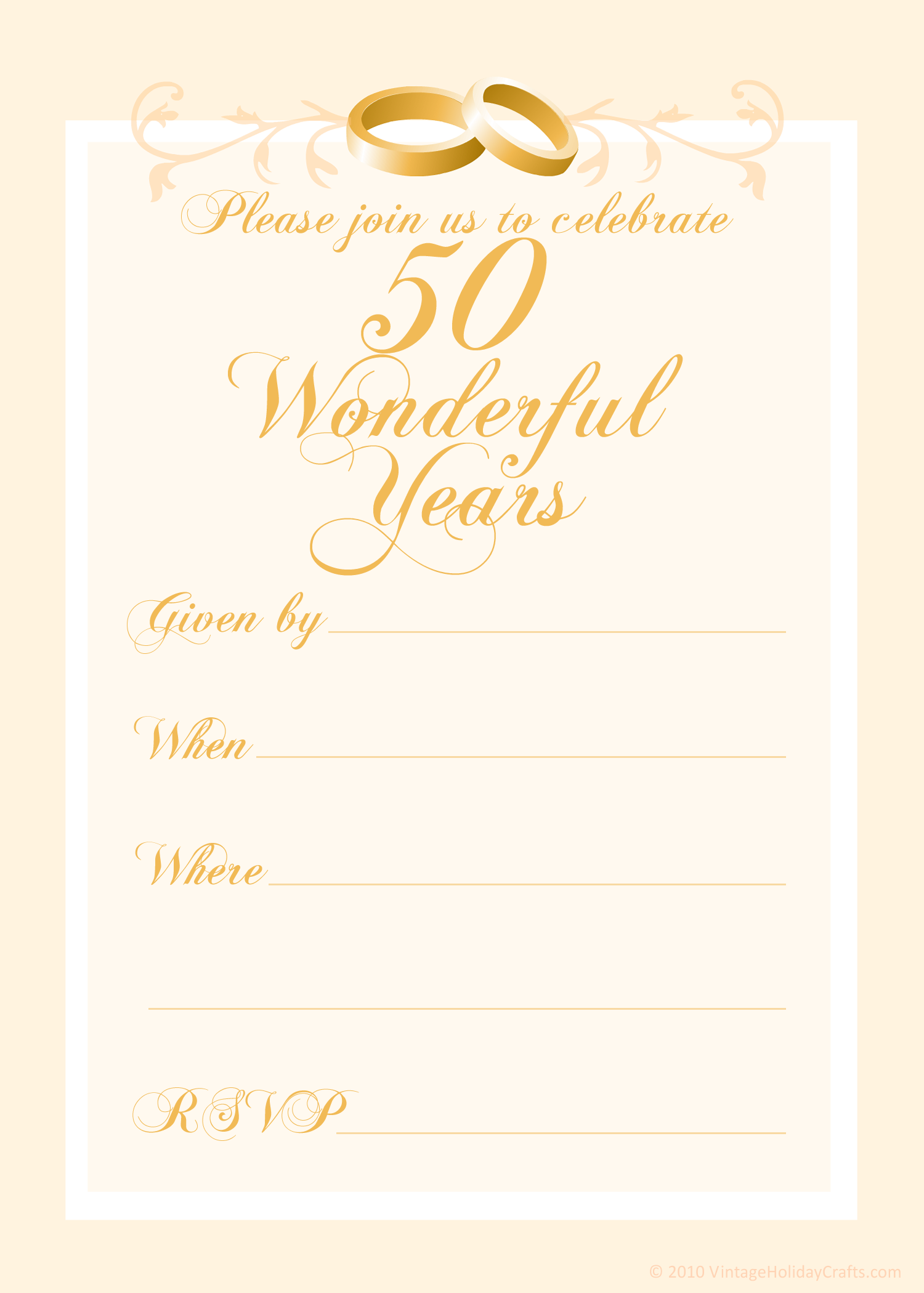 Free 50Th Wedding Anniversary Invitations Templates | 50Th throughout Free Printable 50Th Anniversary Cards