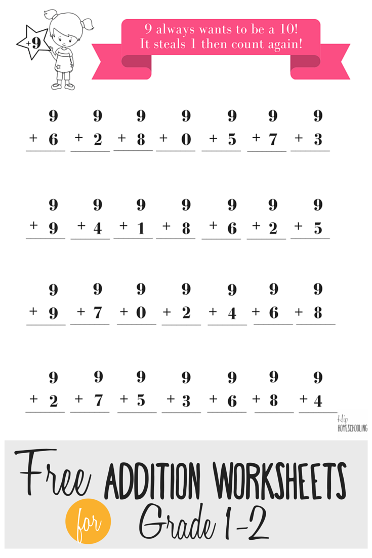 Free Addition Worksheets For Grades 1 And 2 in Free Printable Addition Worksheets