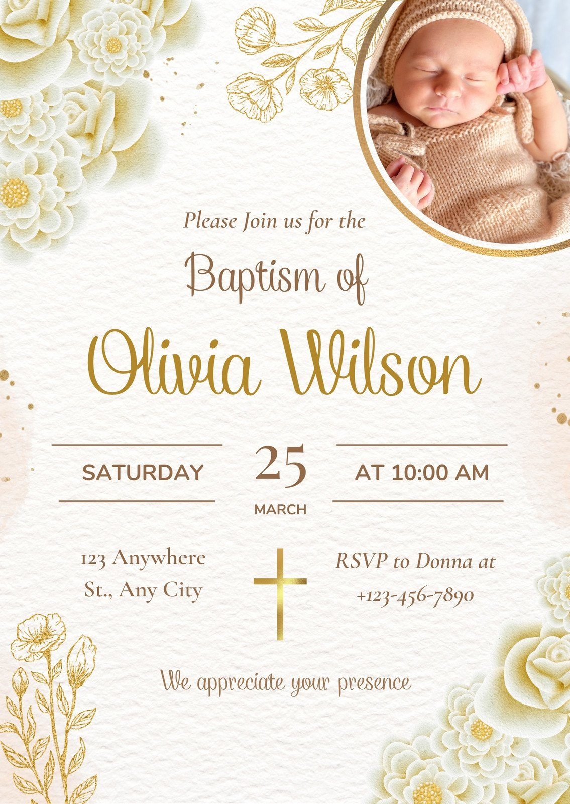 Free And Customizable Christening Templates inside Free Printable Baptism Invitations