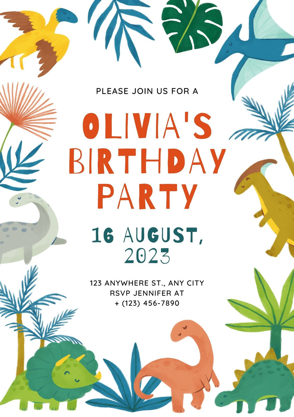 Free And Customizable Dinosaur Templates for Free Printable Dinosaur Birthday Invitations